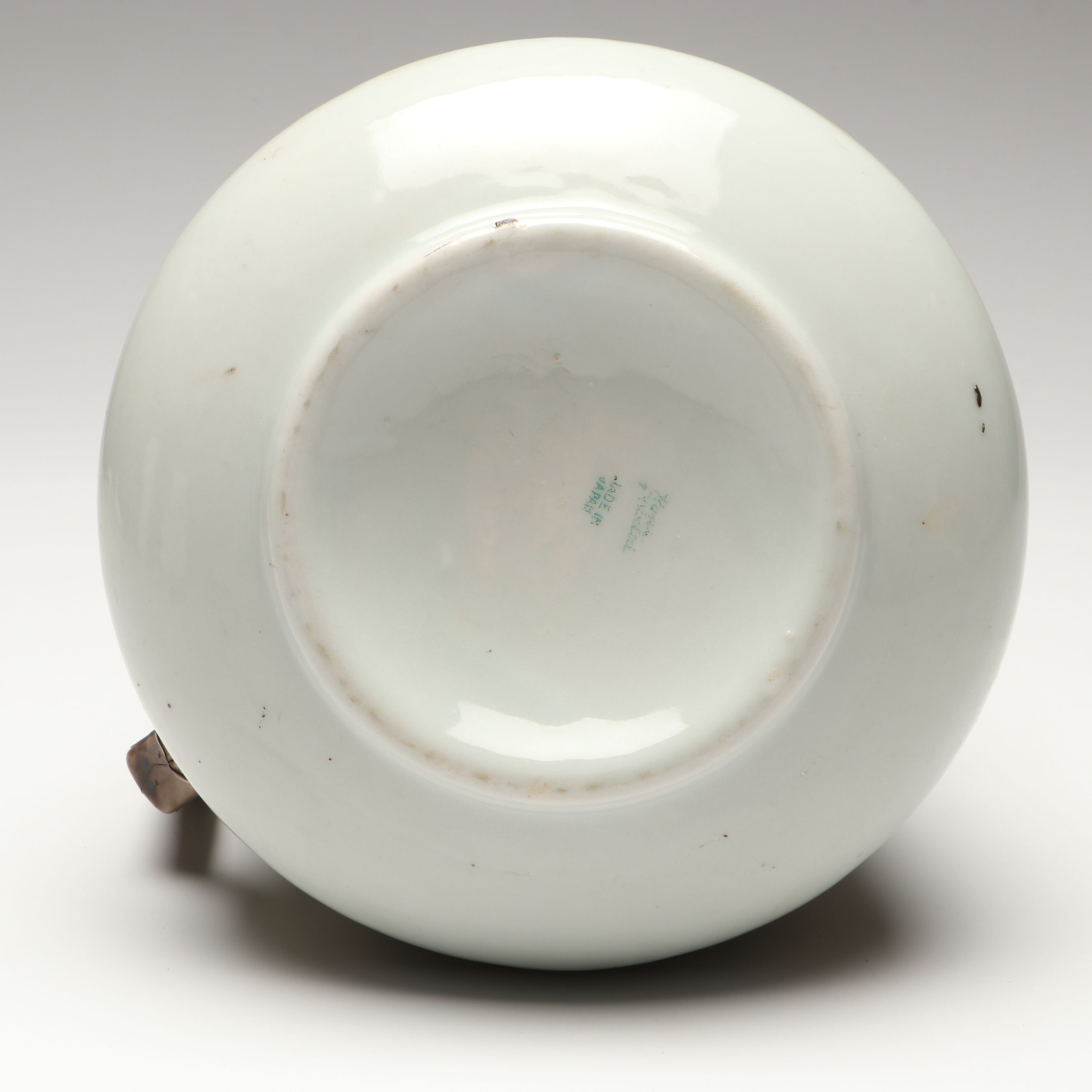 Japanese Export Hand-Painted Porcelain Landscape Pitcher, Early 20th Century