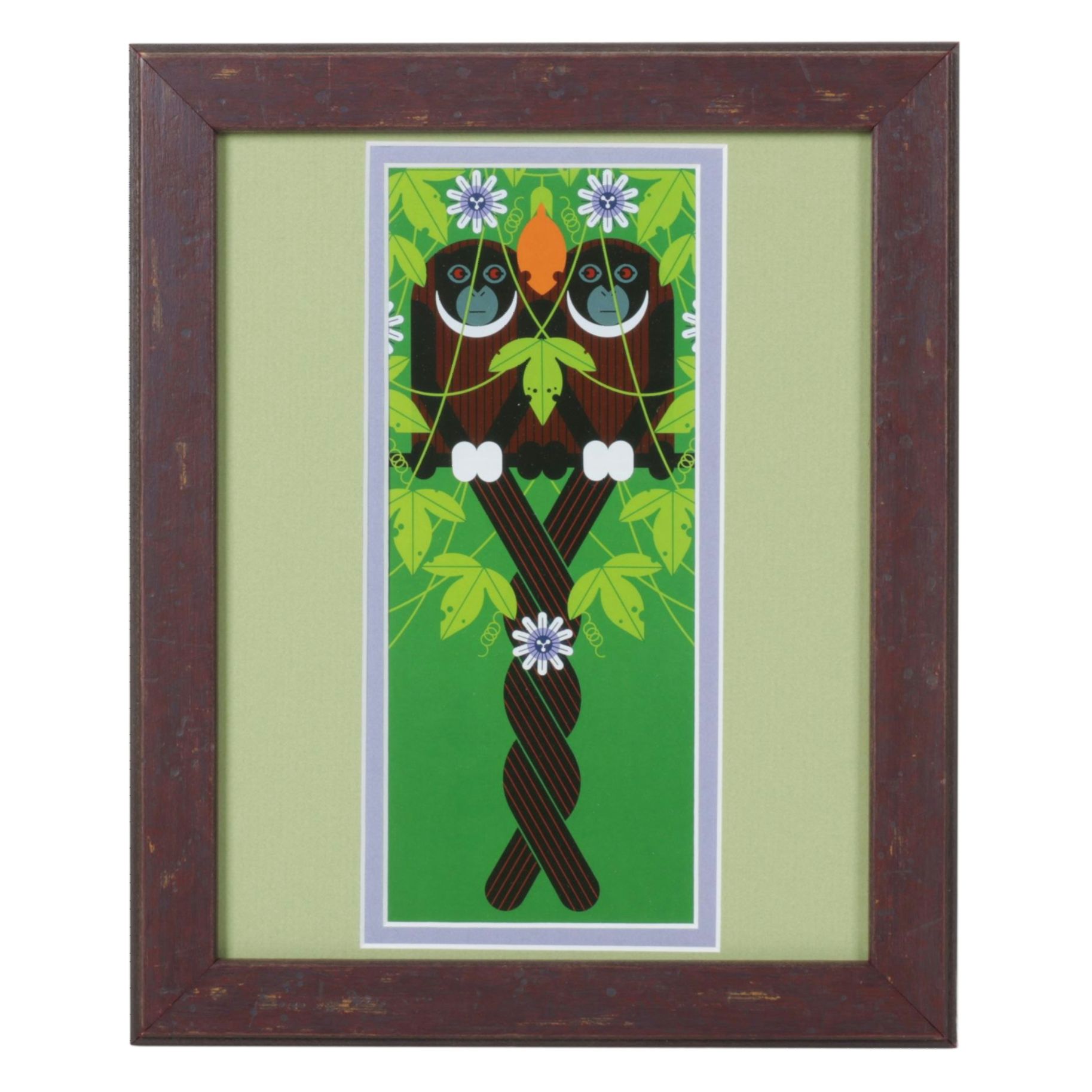 Offset Lithograph After Charley Harper  "Love on a Limb", 1986