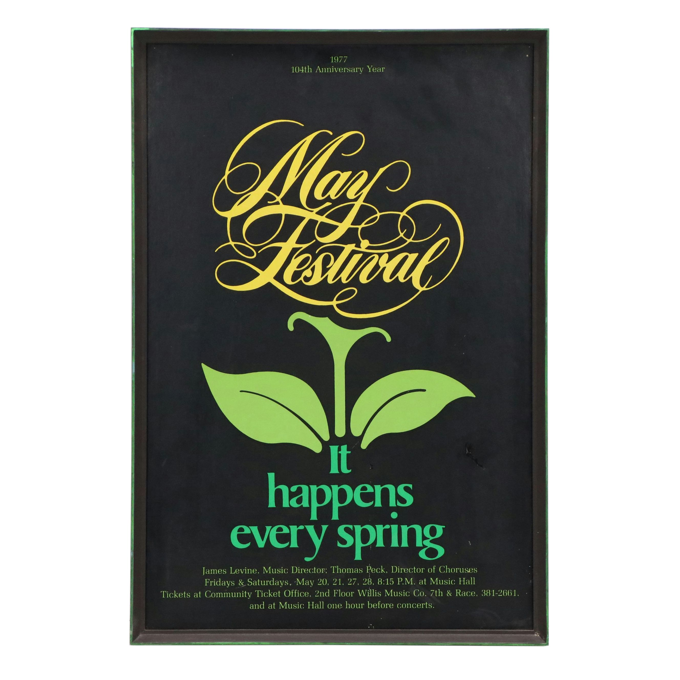 Cincinnati Music Hall Serigraph Poster "May Festival," 1977