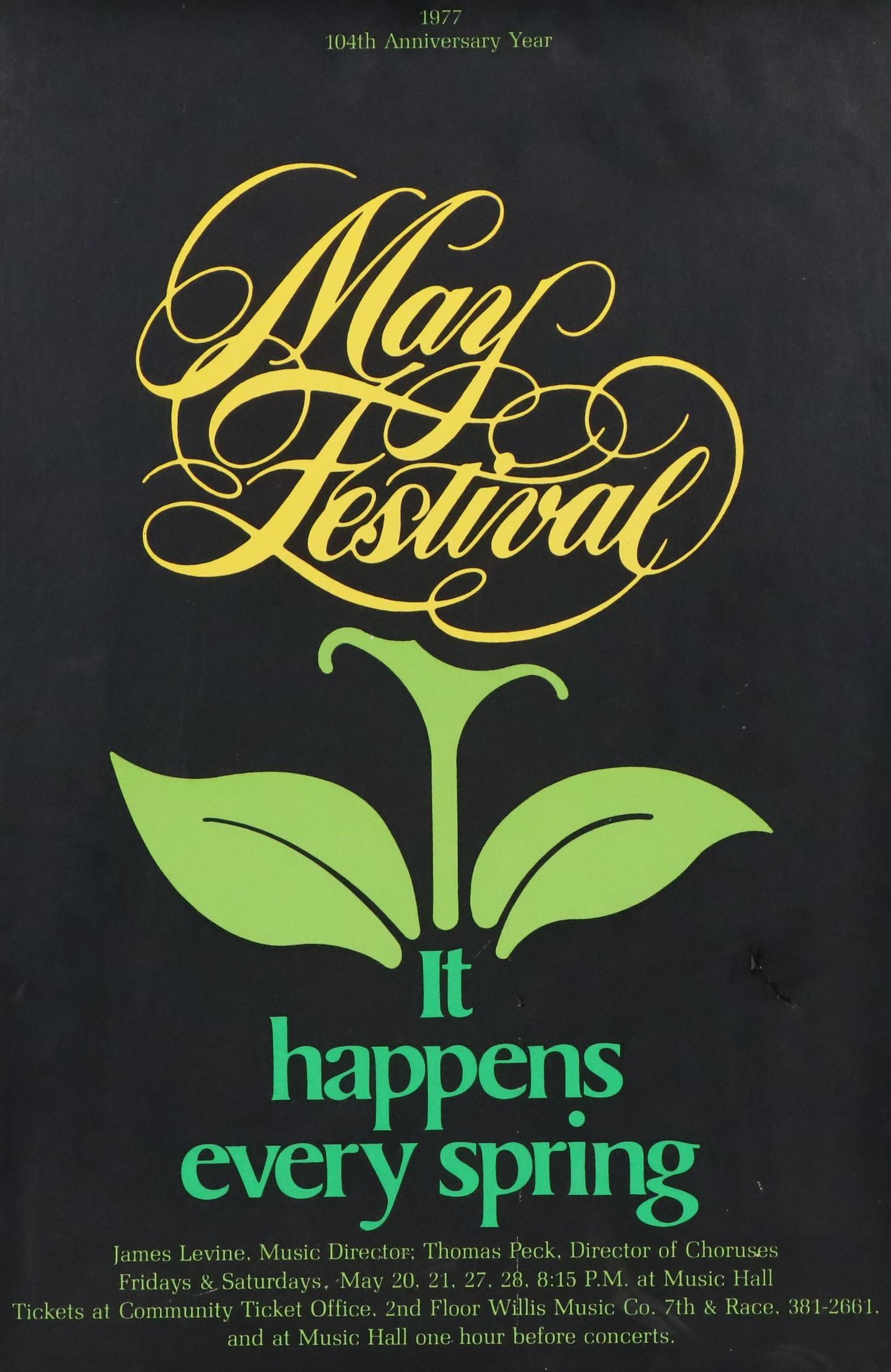 Cincinnati Music Hall Serigraph Poster "May Festival," 1977