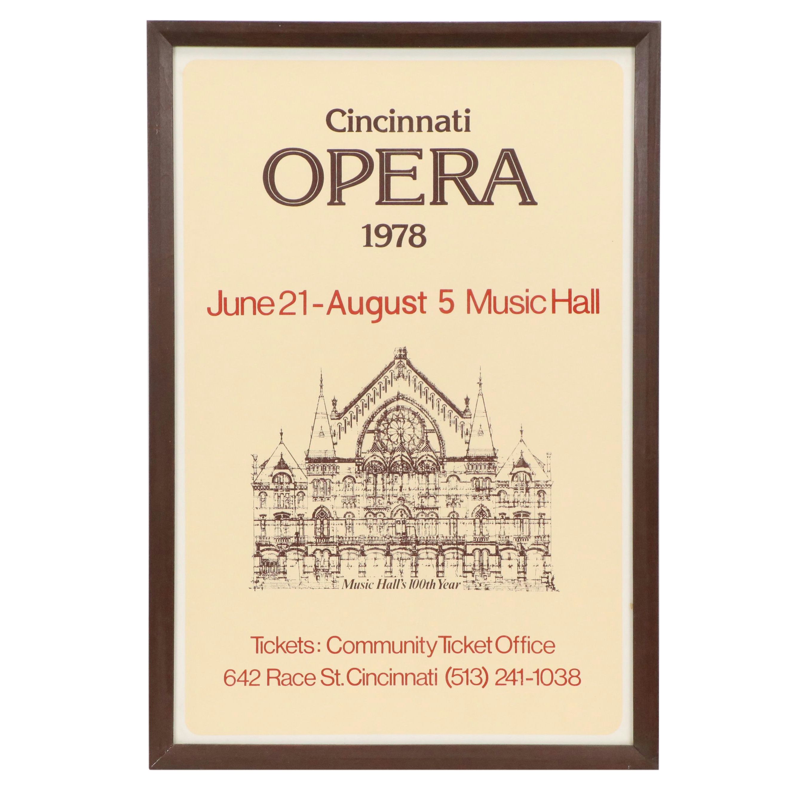 Cincinnati Music Hall Serigraph "Cincinnati Opera," 1978