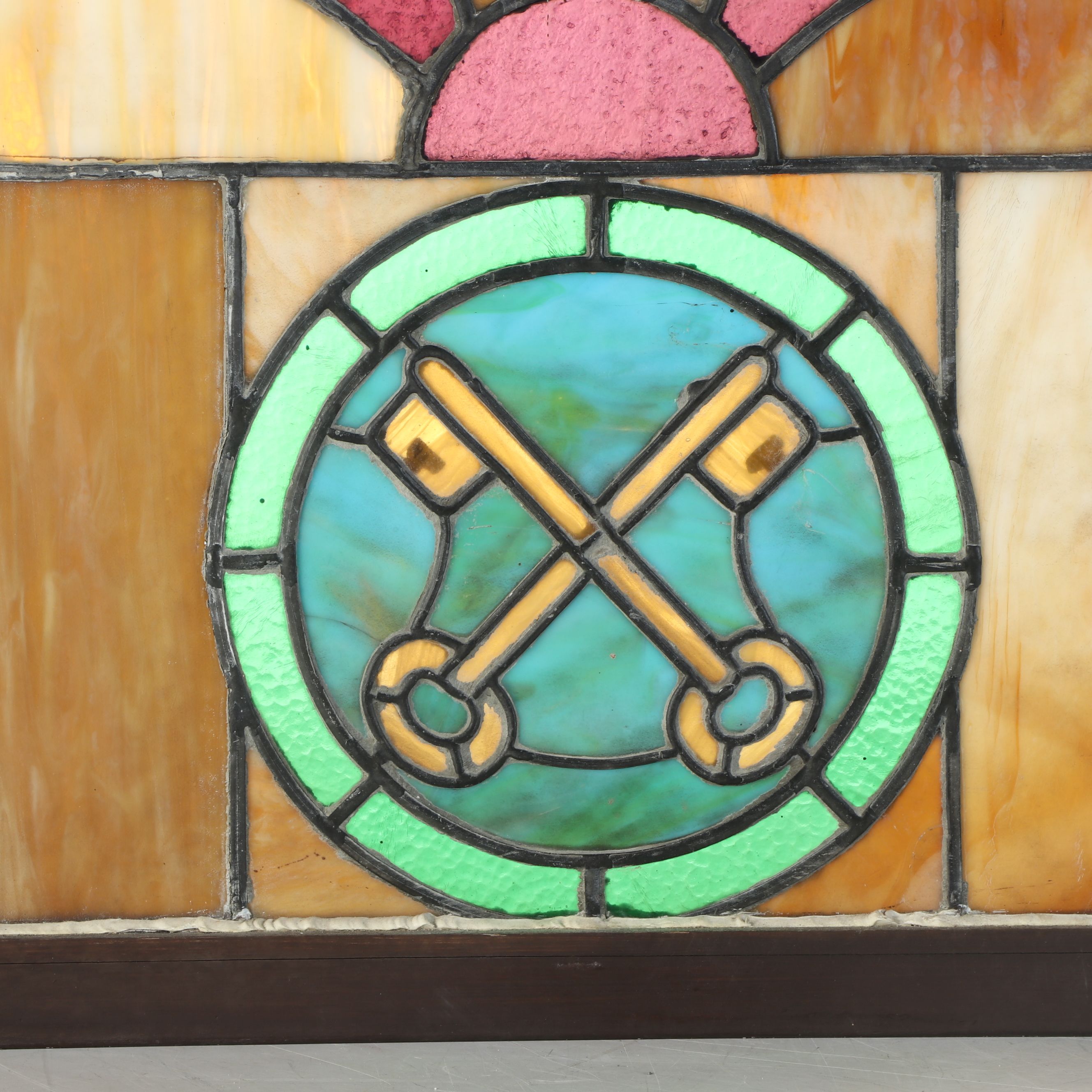 St Peter's Keys Under Arch Stained Glass Window Panel