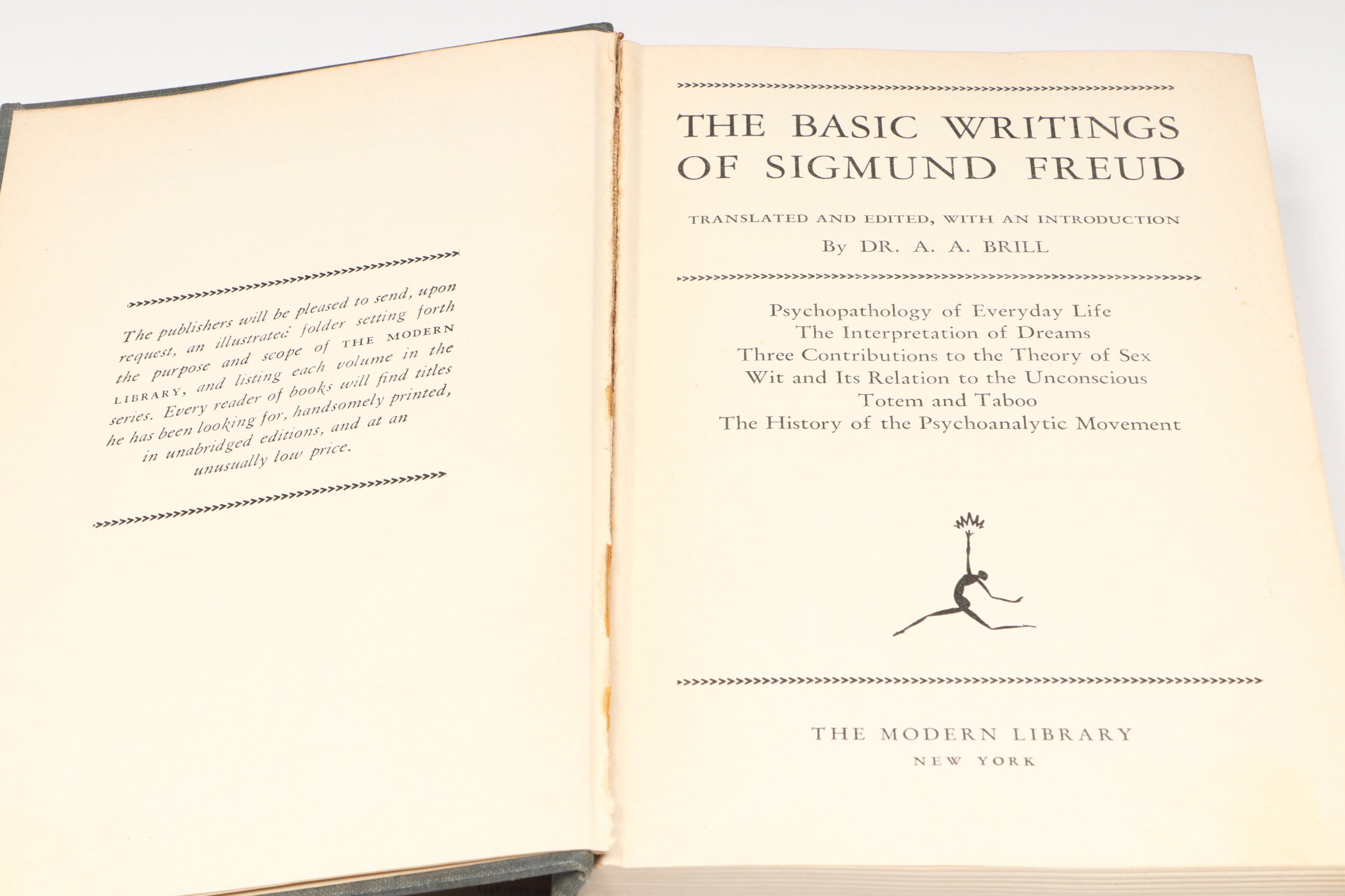 "The Basic Writings of Sigmund Freud" and More Modern Library Books, 1930s