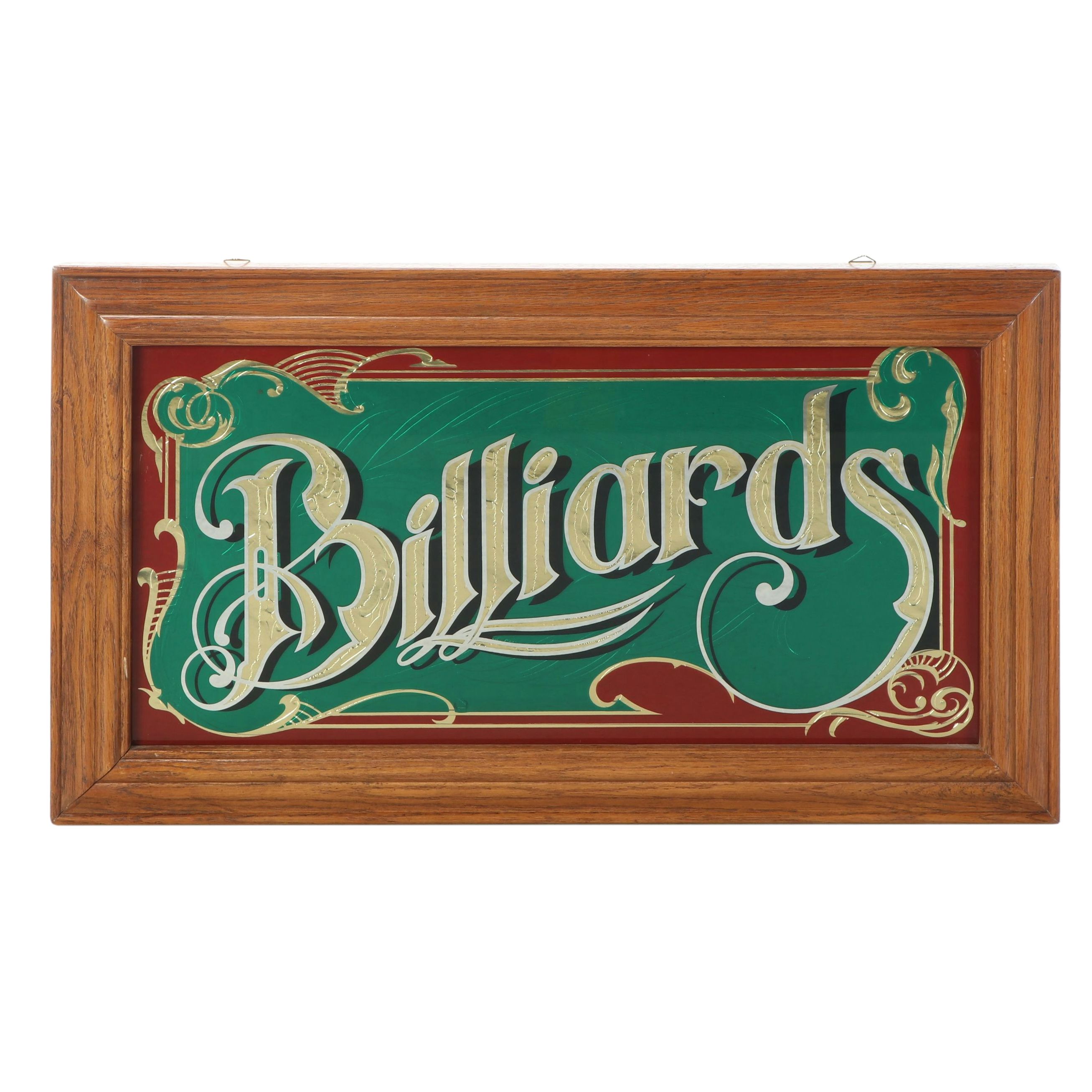 Billiards Mirrored Bar Sign