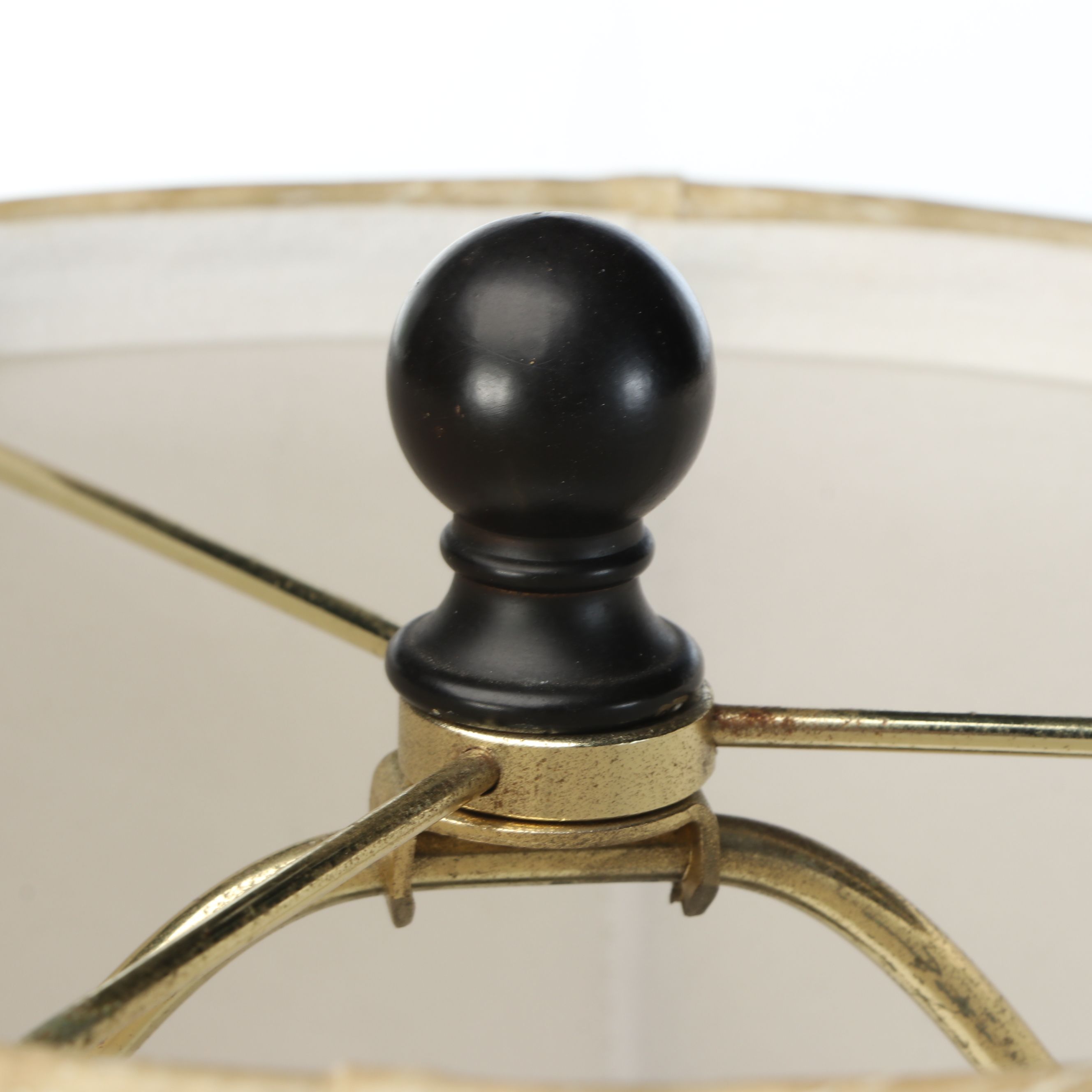 Oil Rubbed Bronze and Satin Glass Table Lamp with Faux Hide Bell Shade