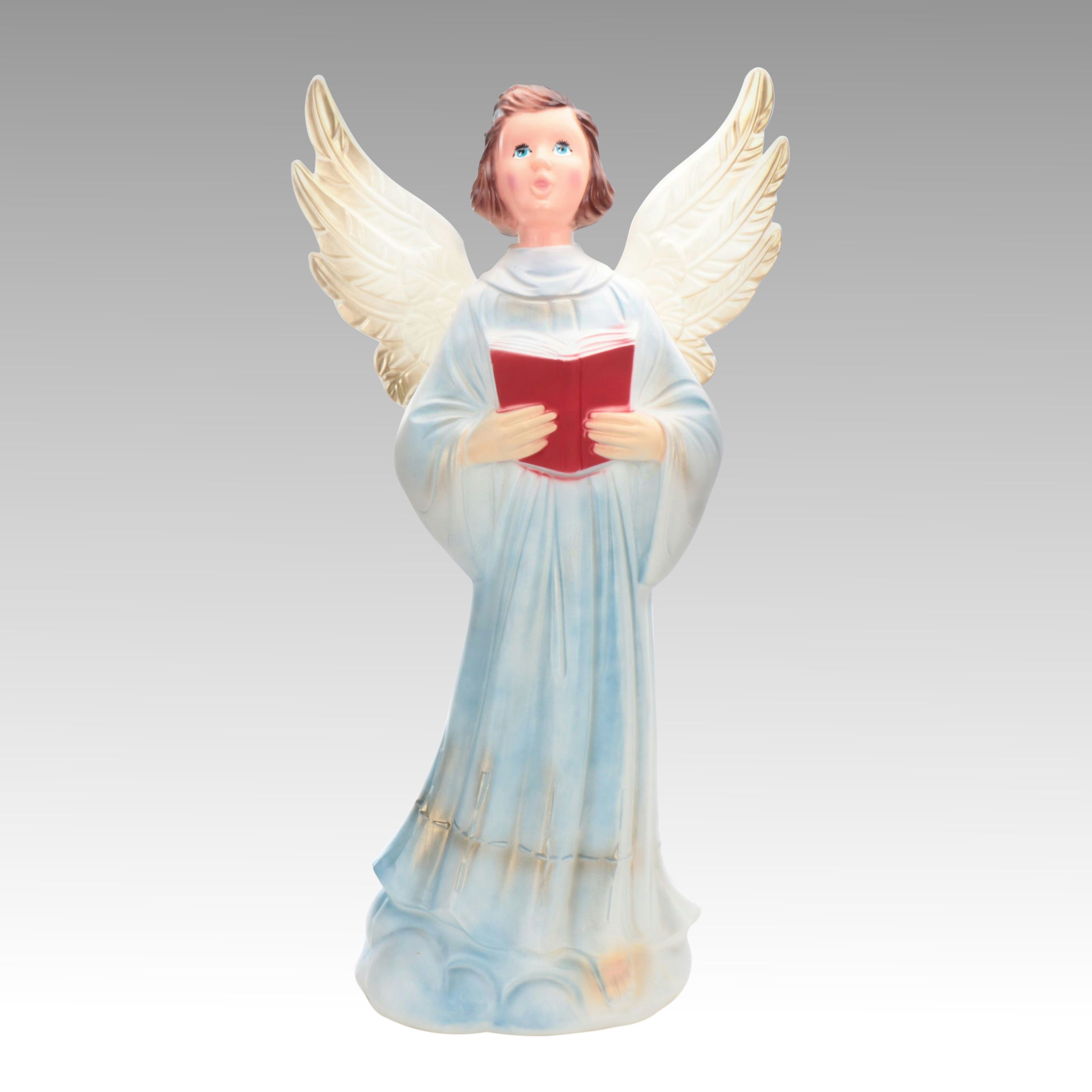 Original Illuminated "Christmas Angel Singer" Seasonal Décor, Late 20th Century