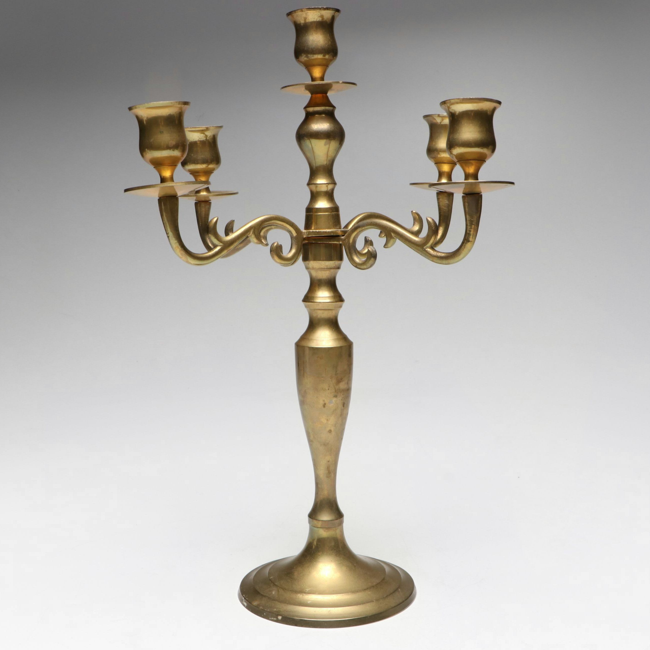 Solid Brass Scrollwork Candelabrum