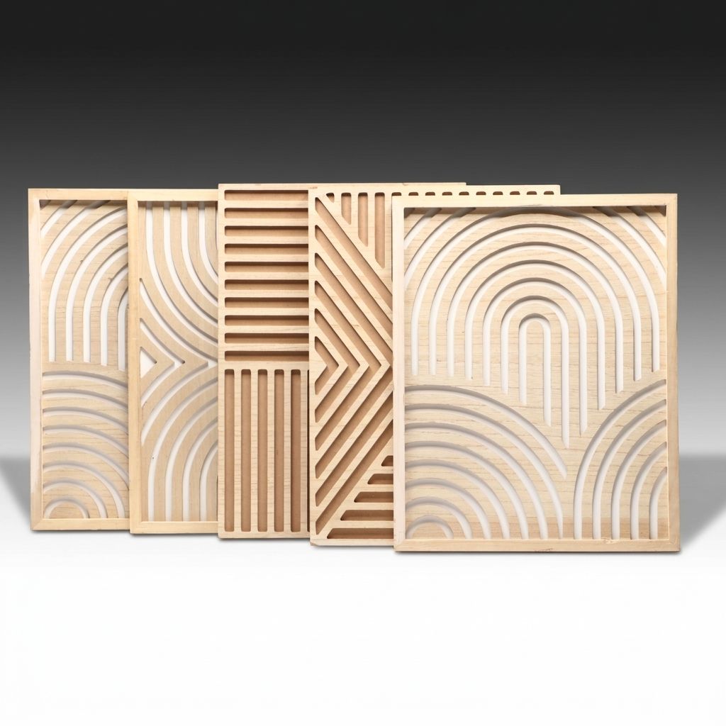Minimalist Style Geometric Wooden Wall Art Panels