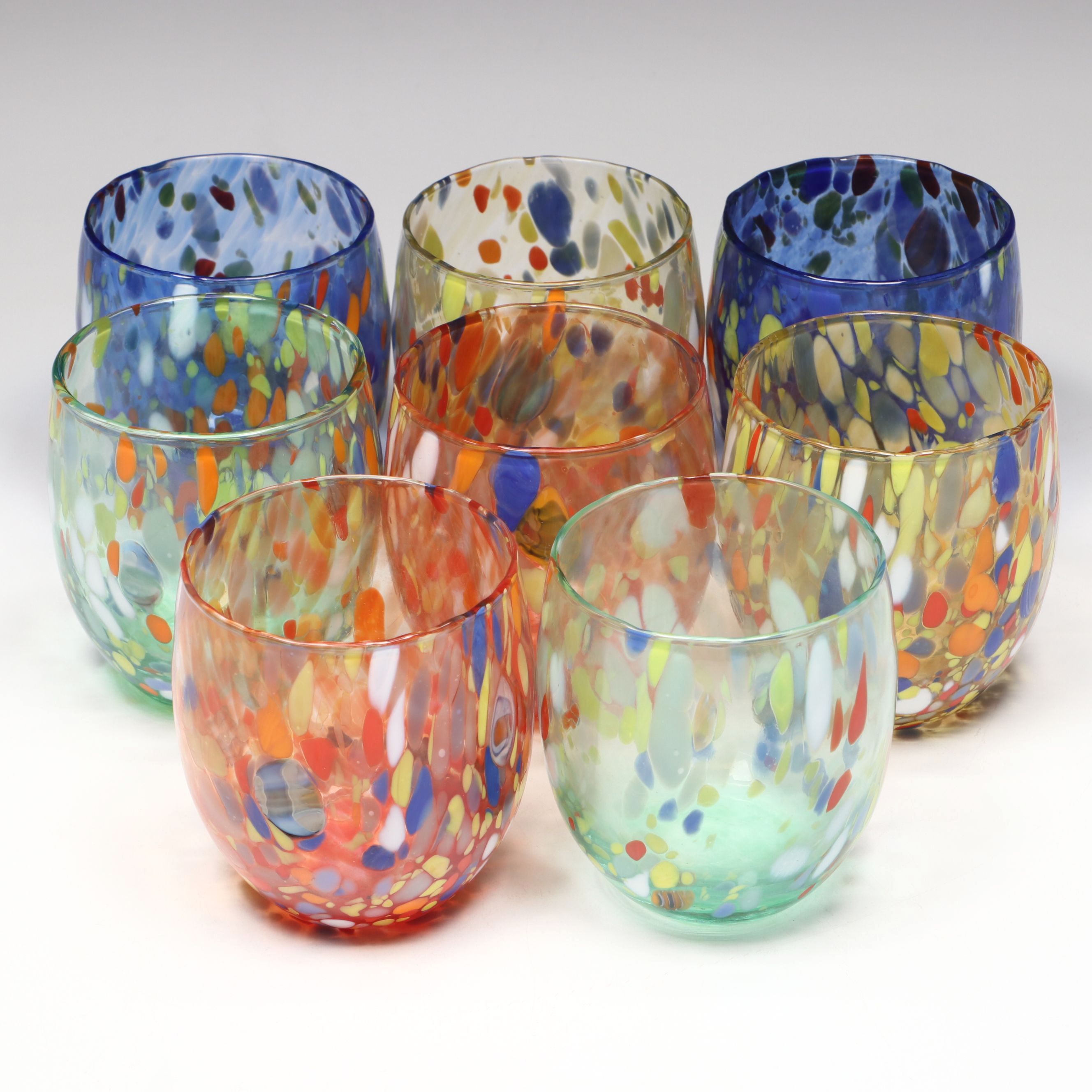 CC Zecchin Multicolor Blown Glass Drinking Tumblers