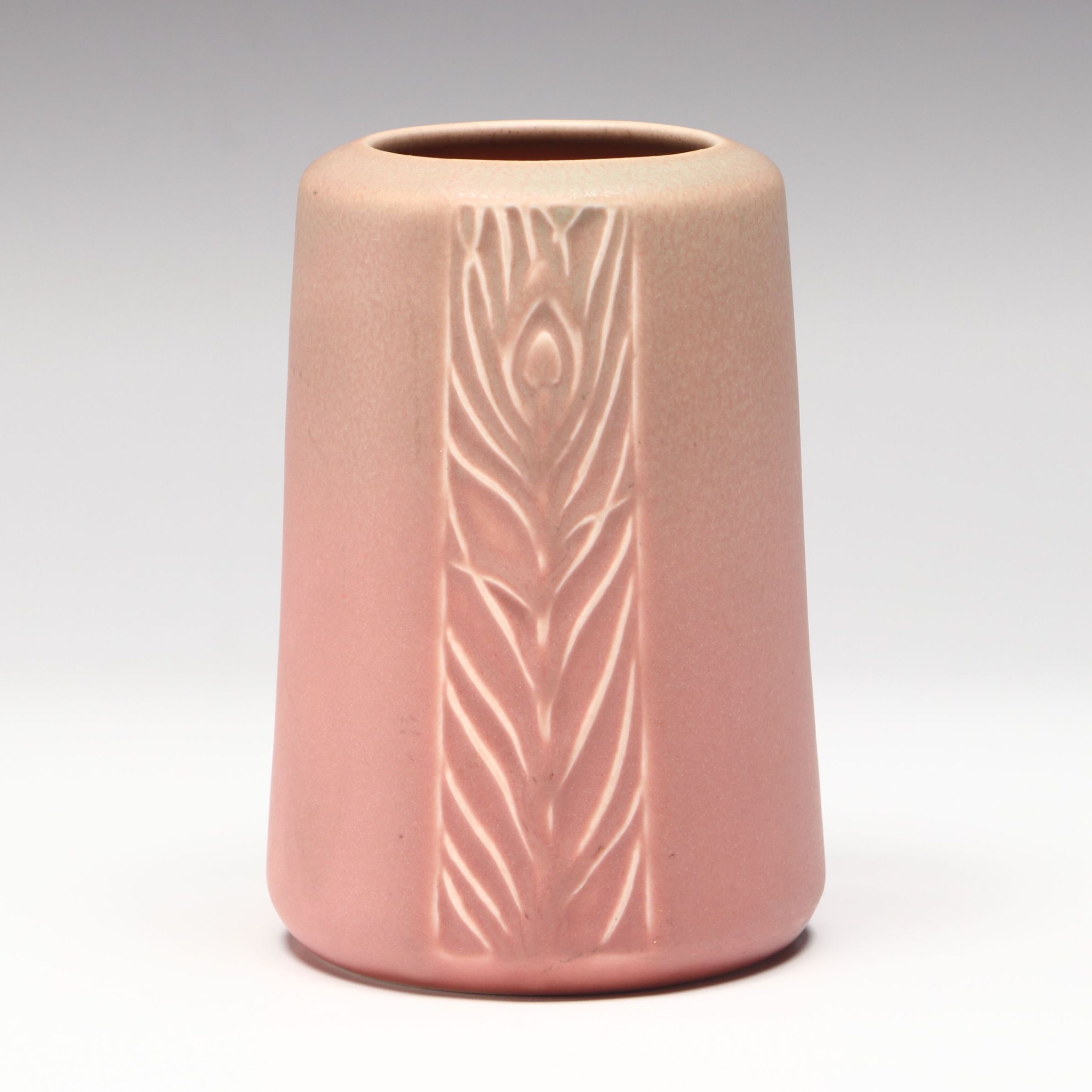 Rookwood Pottery Art Deco Peacock Feather Gradient Vase, 1926