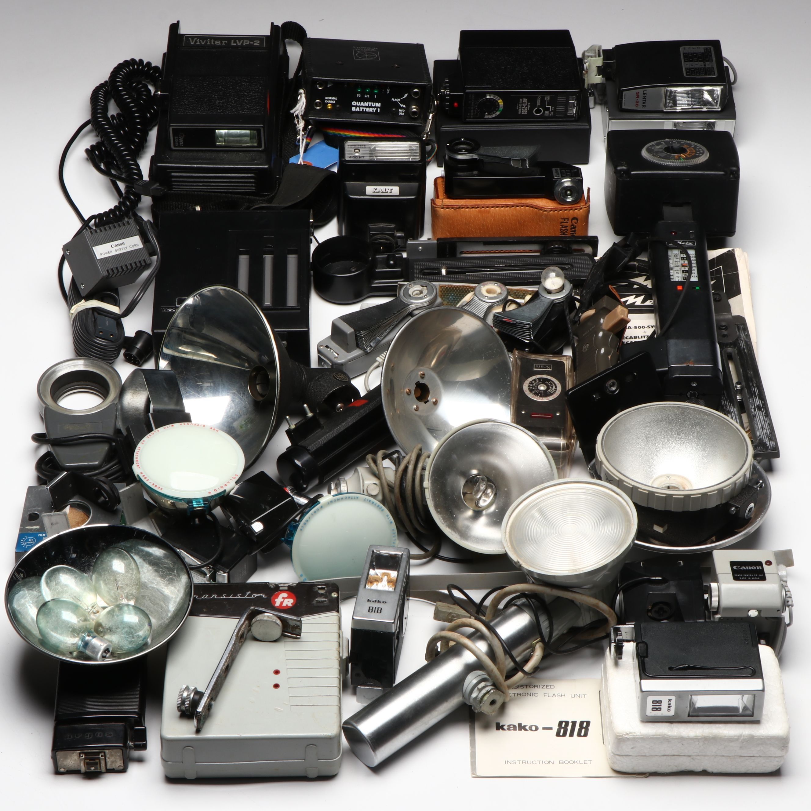 Quantum Instruments Battery with Polaroid and Other Flashes, Mid to Late 20th C.