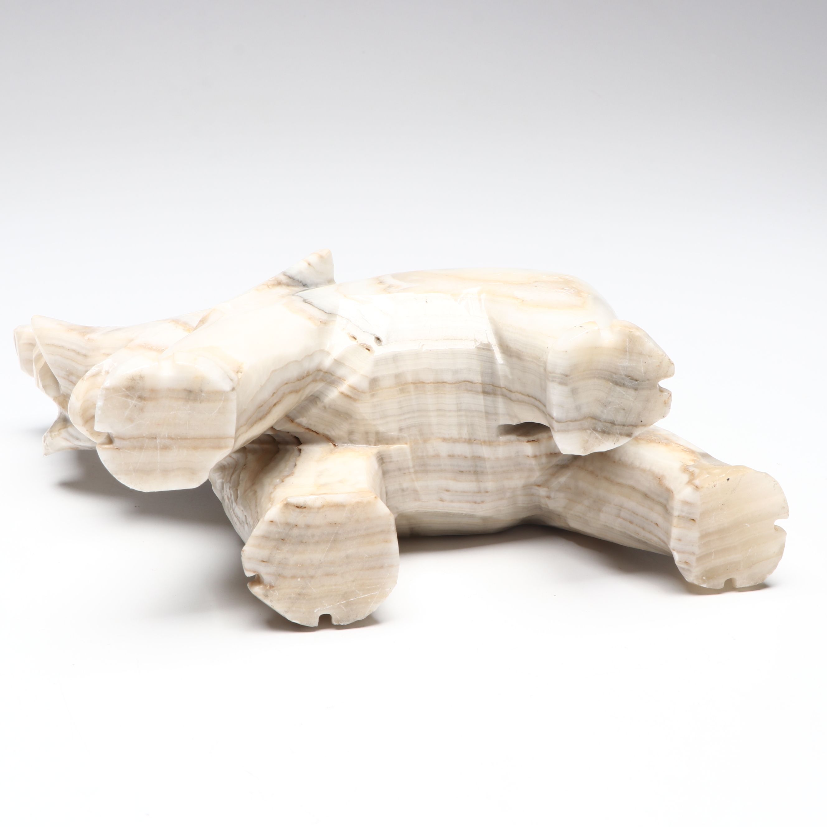 Hand-Carved Calcite Marble Elephant