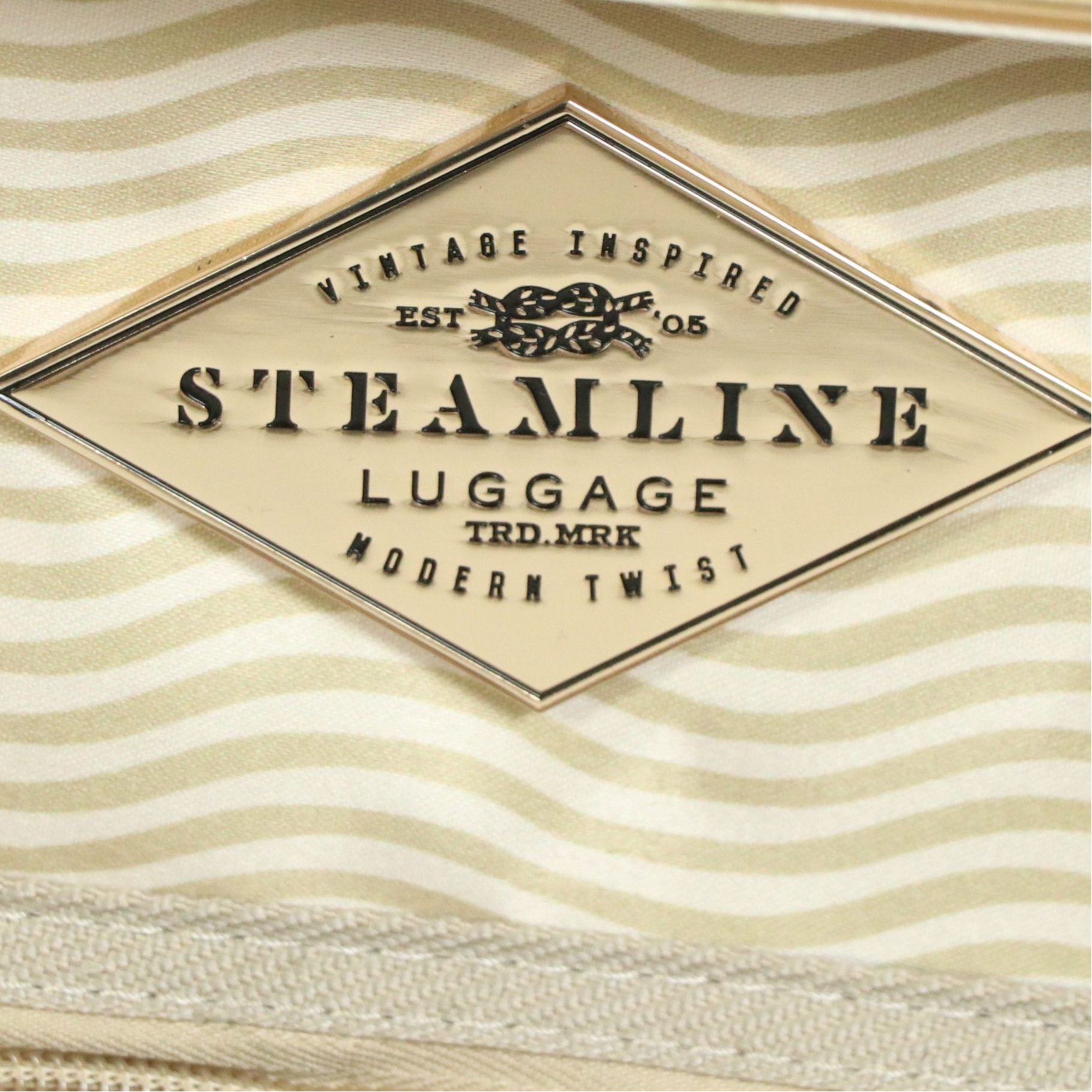Steamline "The Diplomat" Five-Piece Trunk Luggage Set in Cream and Brown Leather