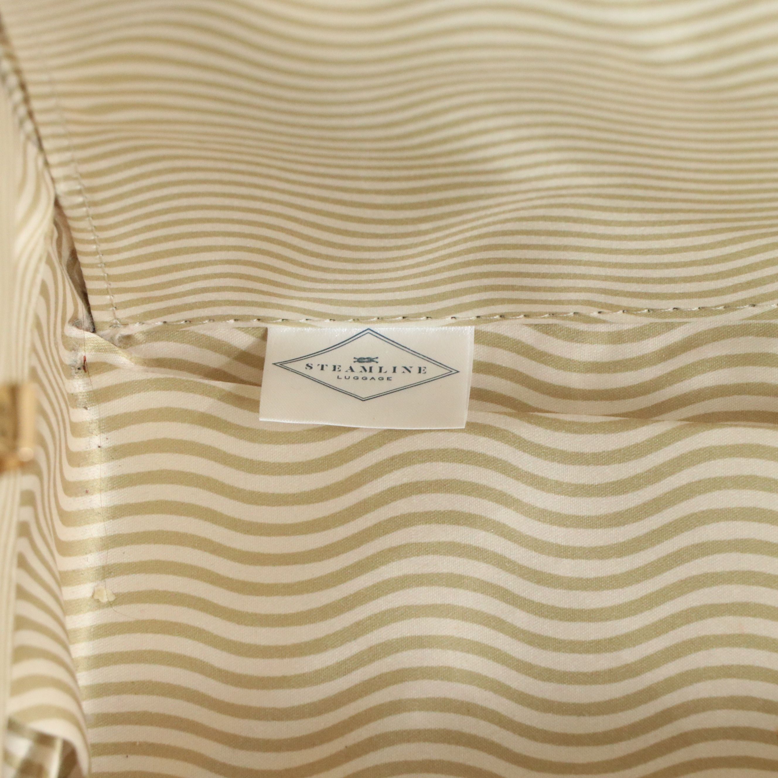 Steamline "The Diplomat" Five-Piece Trunk Luggage Set in Cream and Brown Leather