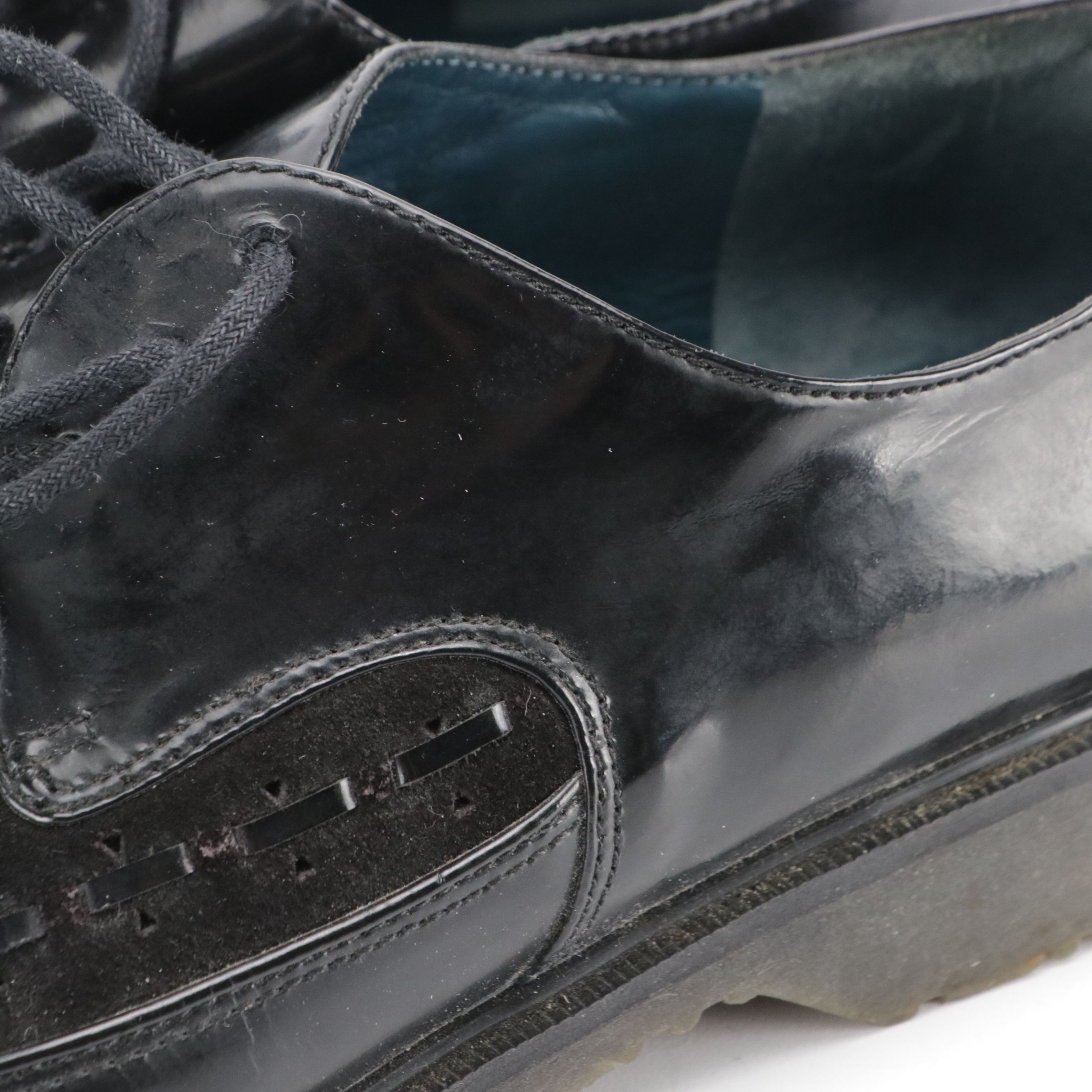 Marc by Marc Jacobs Studded Derby Shoes in Patent Leather and Suede