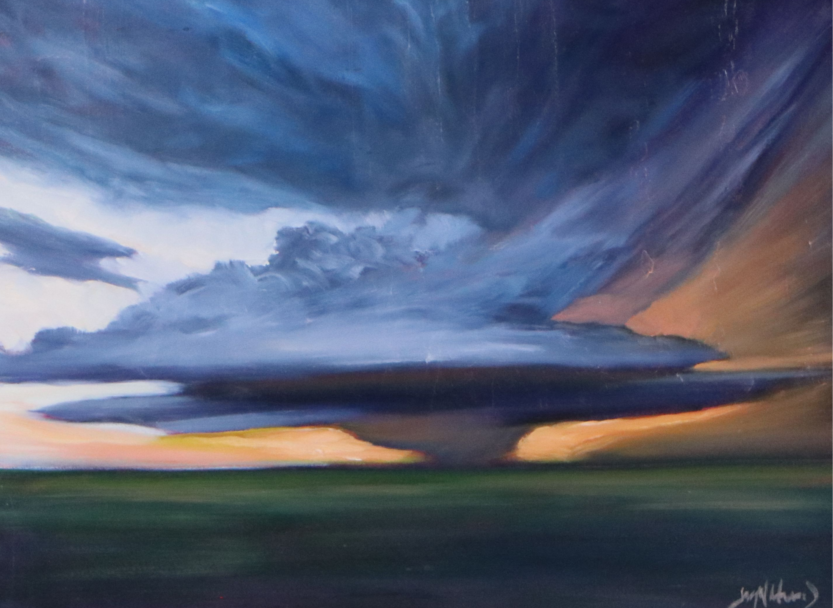 Jay Wilford Oil Painting "Prairie Squall," 21st Century