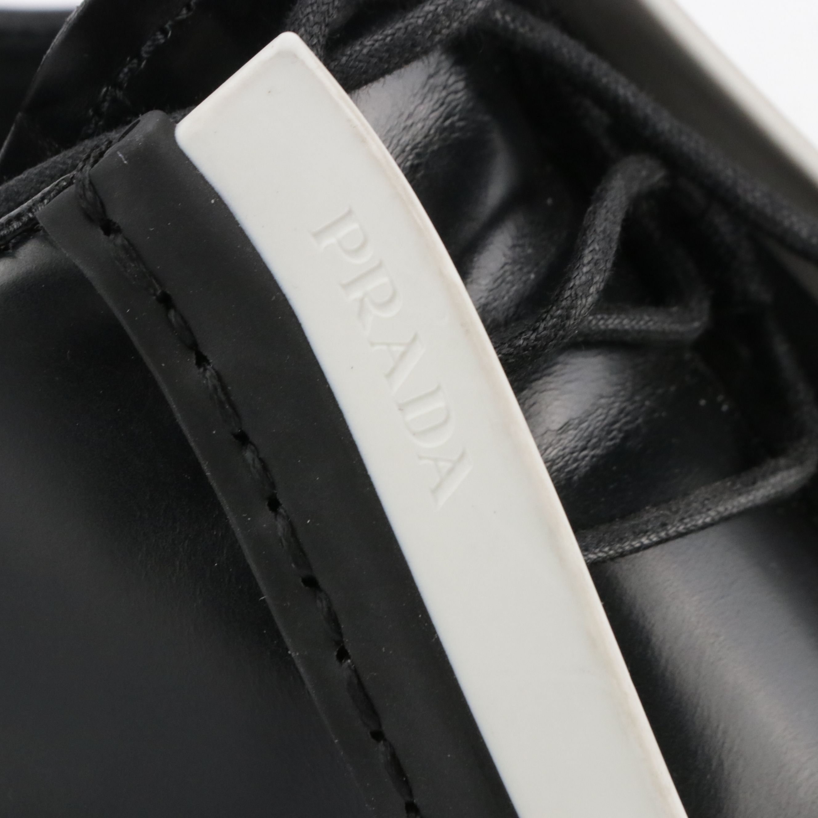 Prada Monolith Derby Lug Sole Shoes in Spazzolato Leather with Rubber Trim