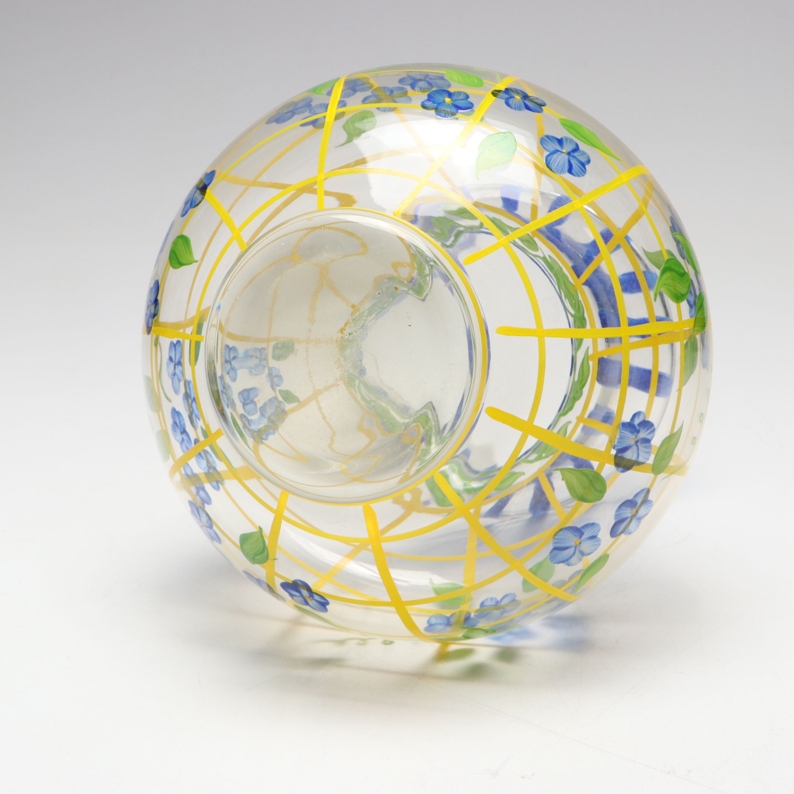 Murano Style "Fazzoletto" Tall Vase with Other Hand-Painted Glass Vase