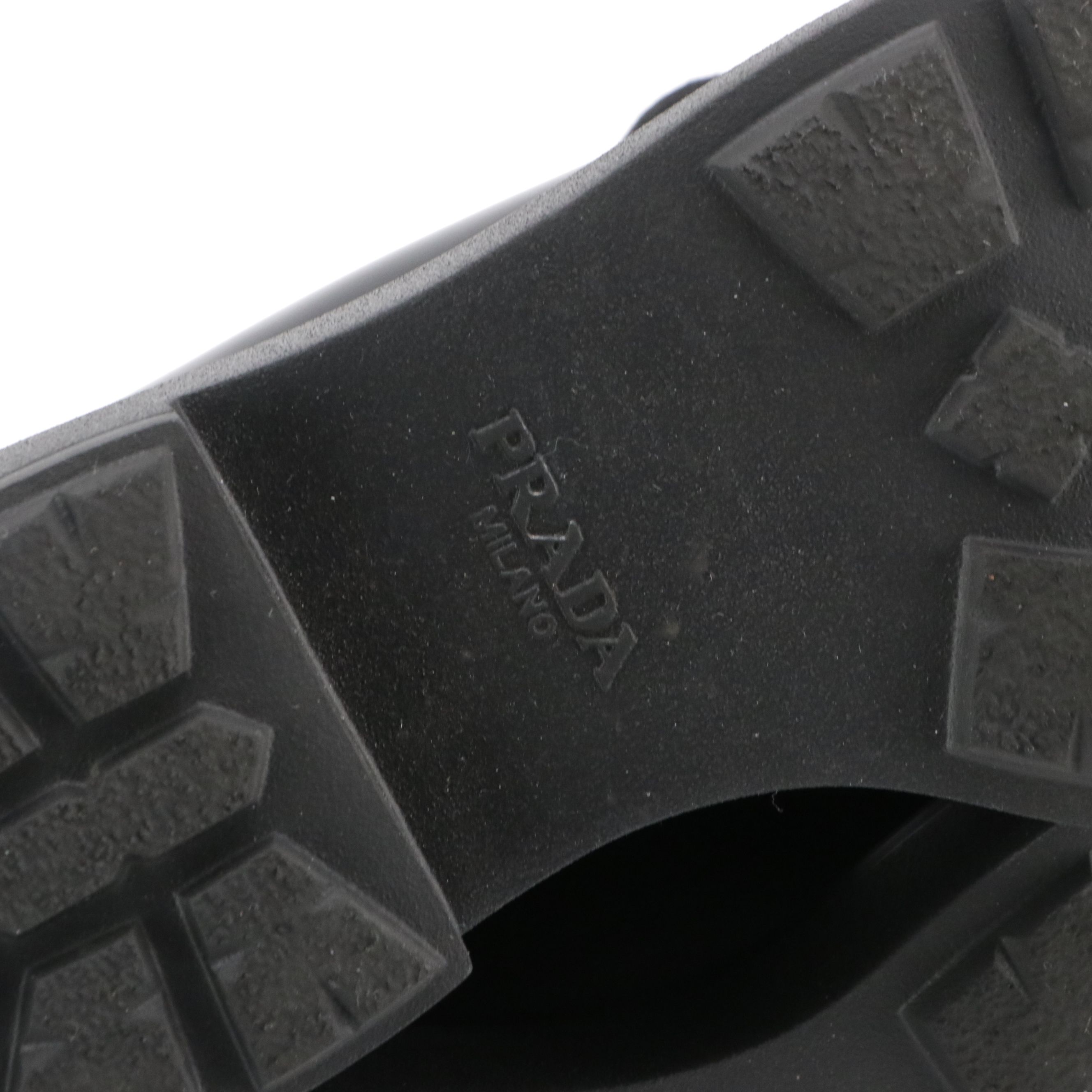 Prada Monolith Derby Lug Sole Shoes in Spazzolato Leather with Rubber Trim