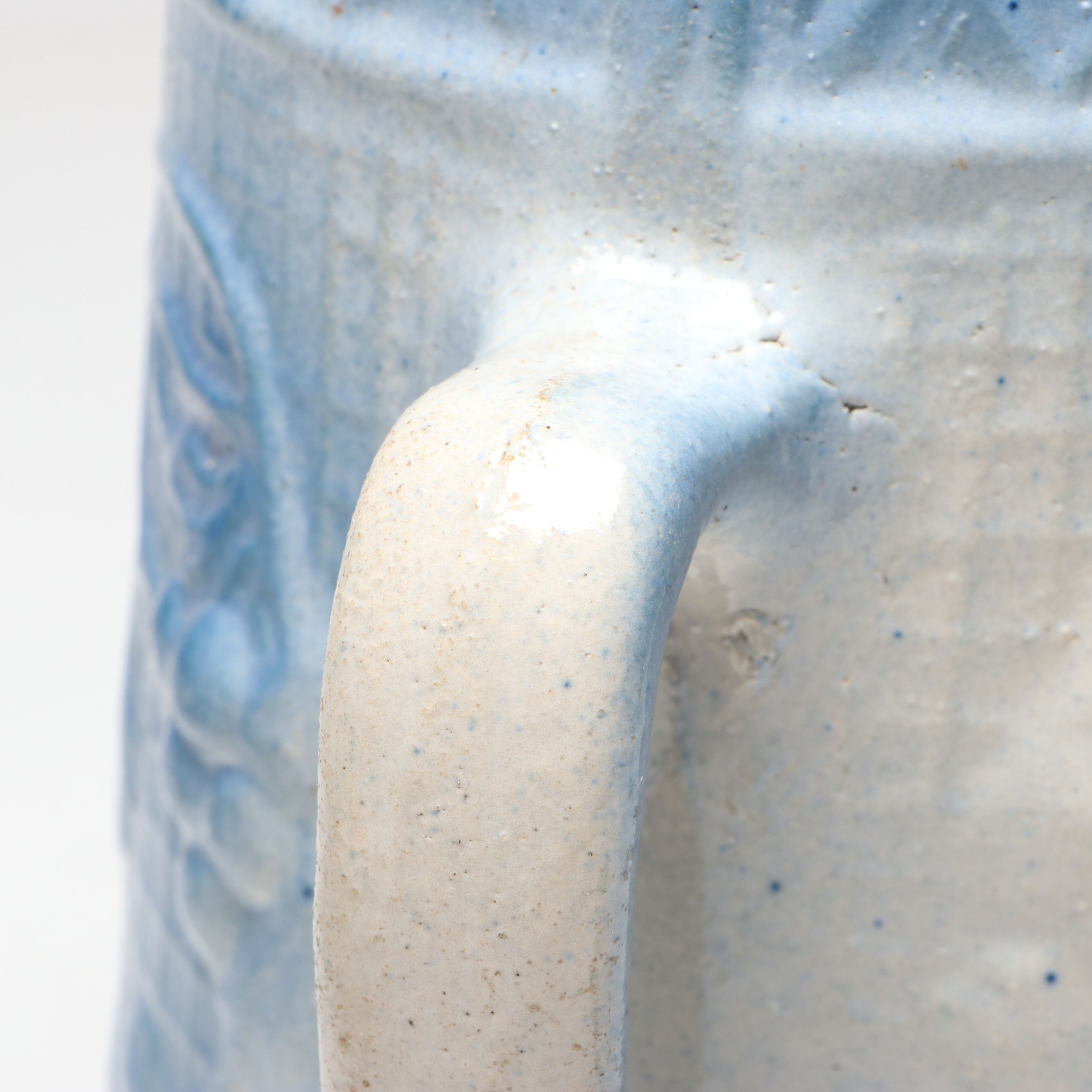 North Star "Grape and Trellis" Salt Glazed Stoneware Pitcher, 1890s