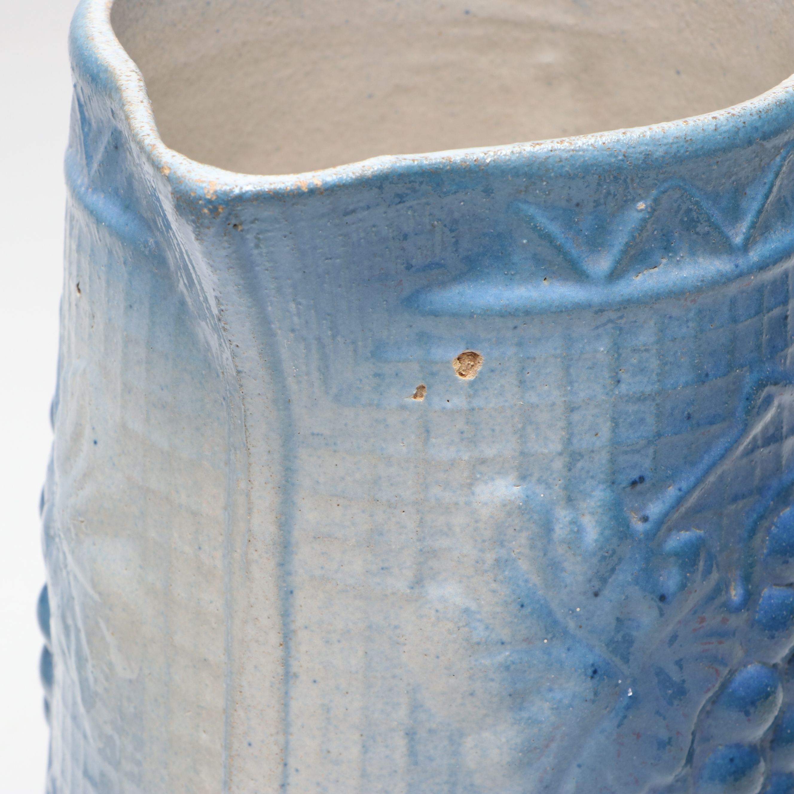 North Star "Grape and Trellis" Salt Glazed Stoneware Pitcher, 1890s