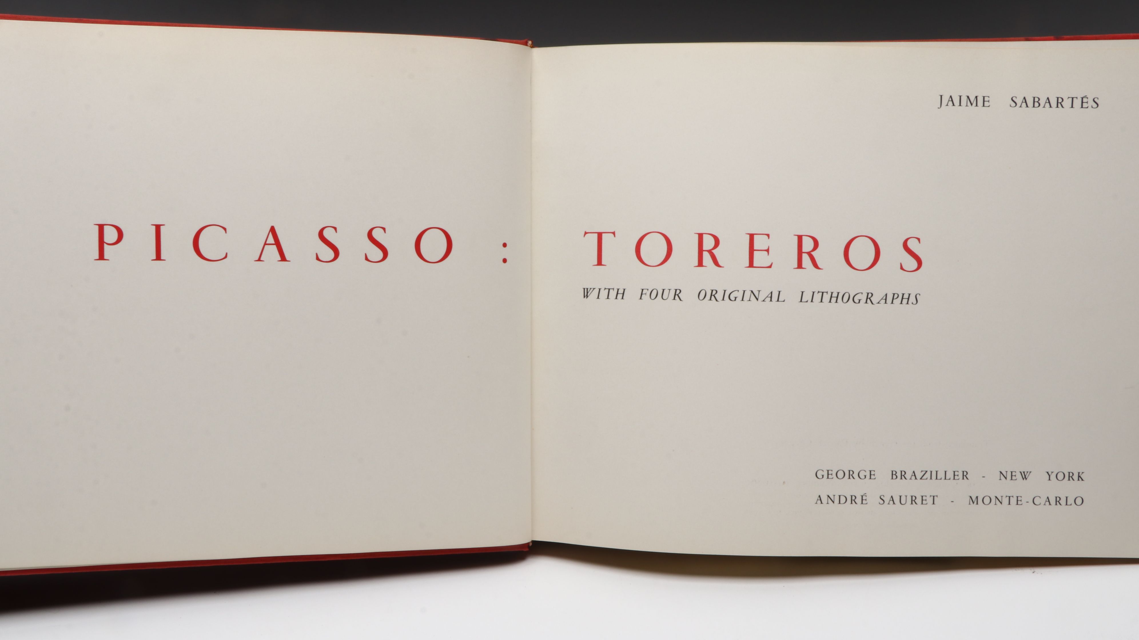 First American Edition "Picasso: Toreros" by Jaime Sabartés, 1961