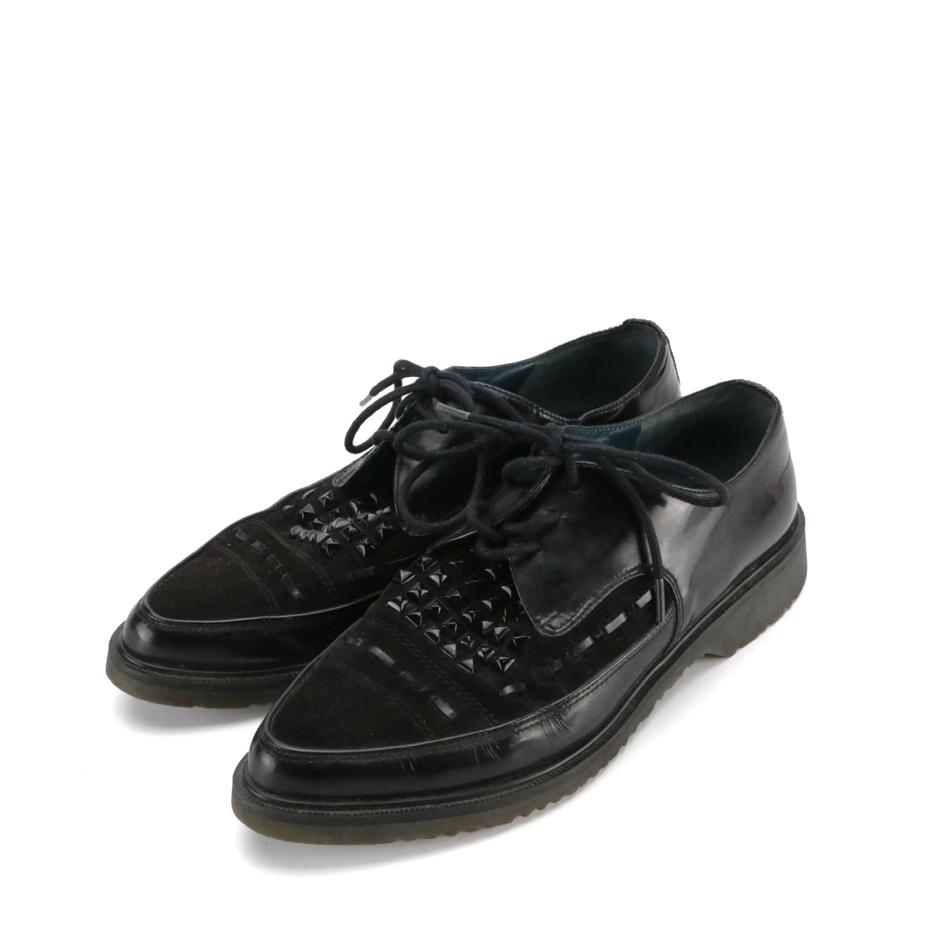 Marc by Marc Jacobs Studded Derby Shoes in Patent Leather and Suede