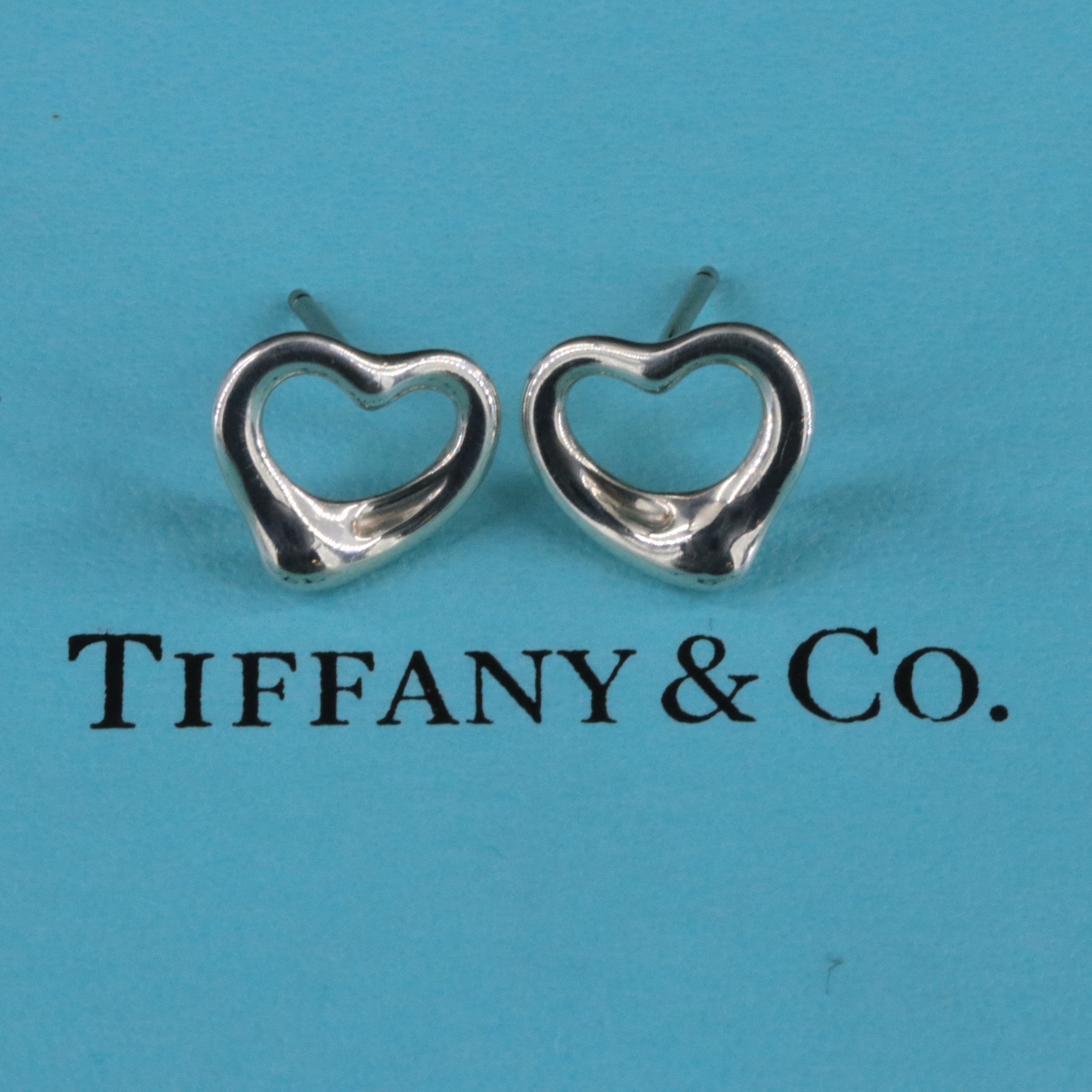 Elsa Peretti for Tiffany & Co. Open Heart Sterling Stud Earrings