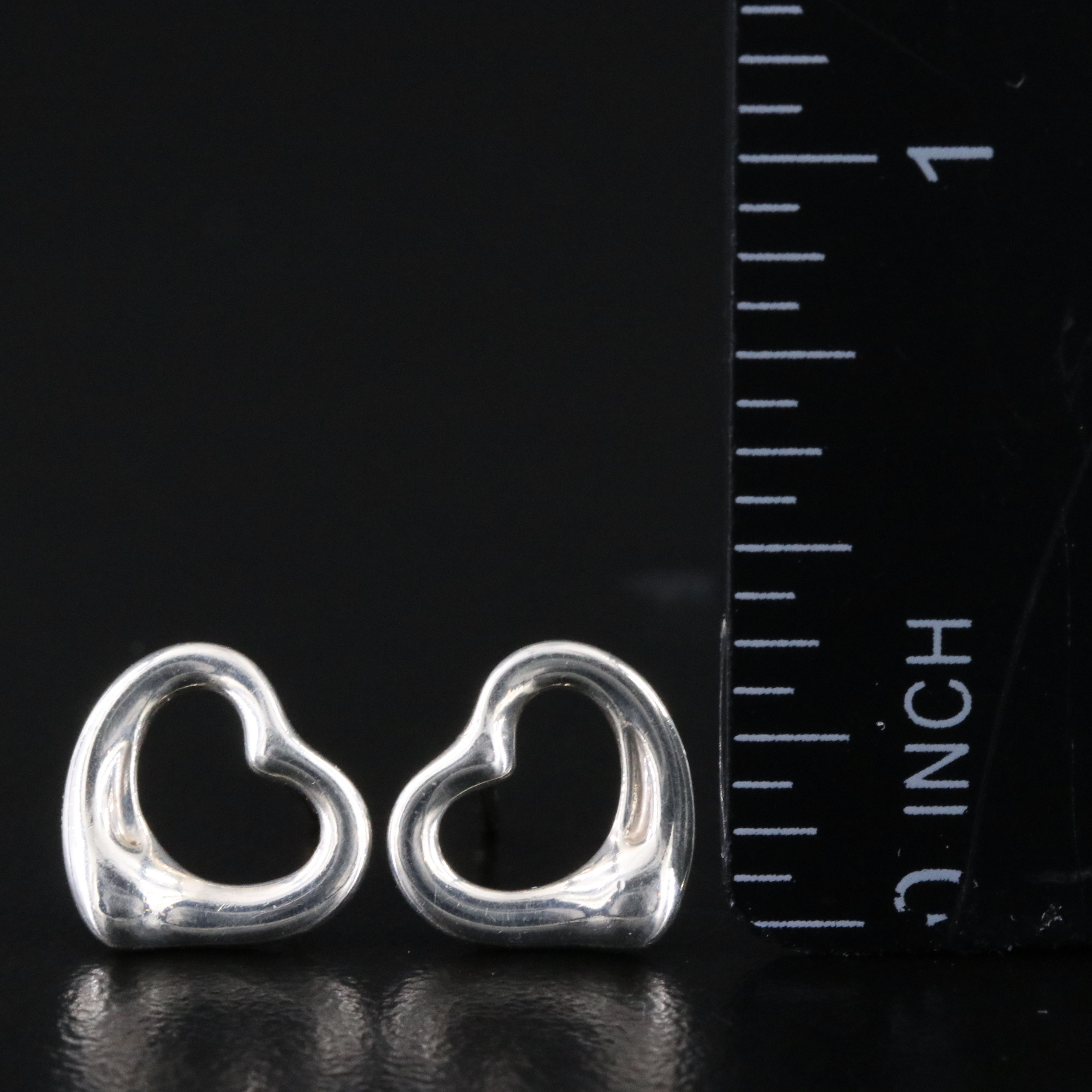 Elsa Peretti for Tiffany & Co. Open Heart Sterling Stud Earrings
