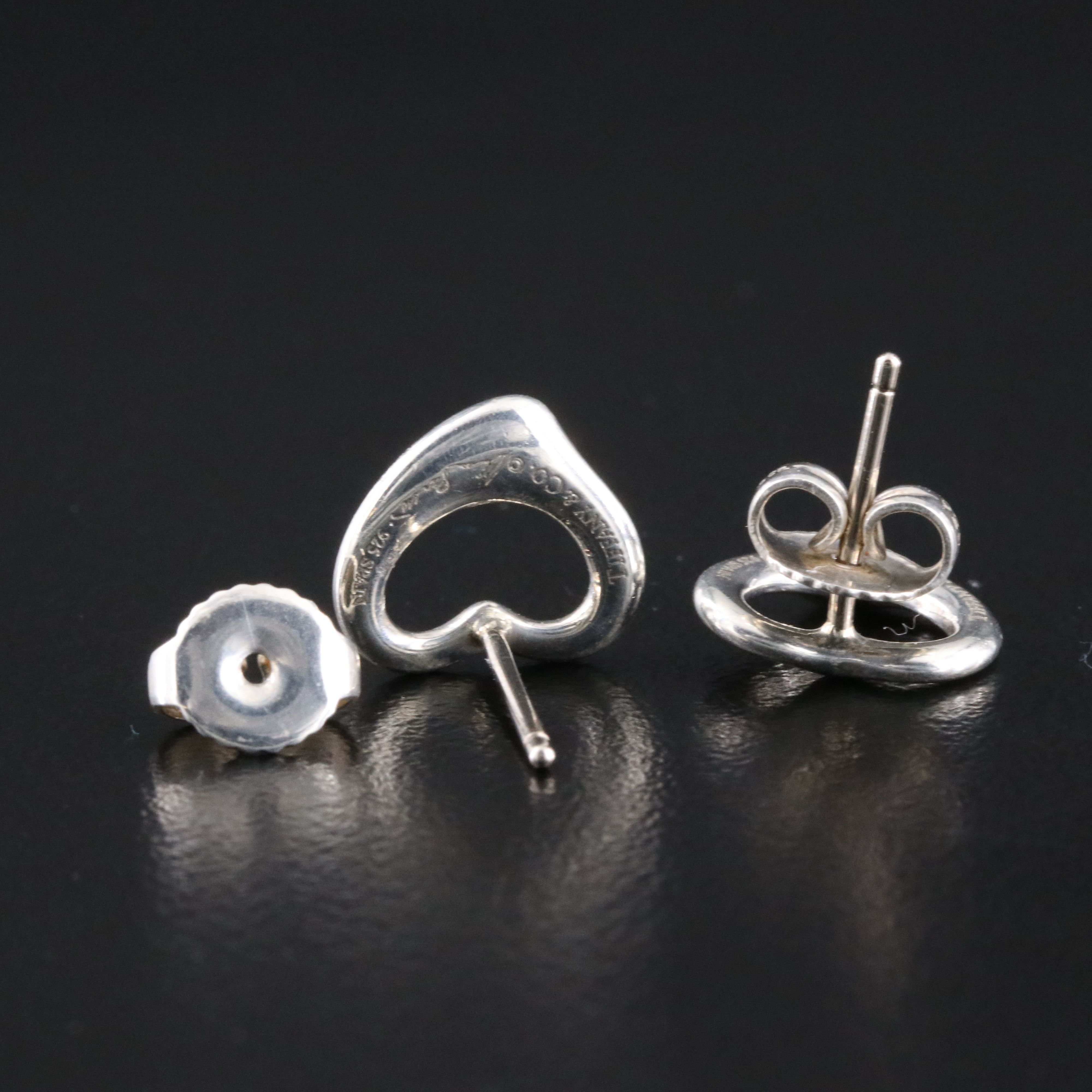Elsa Peretti for Tiffany & Co. Open Heart Sterling Stud Earrings