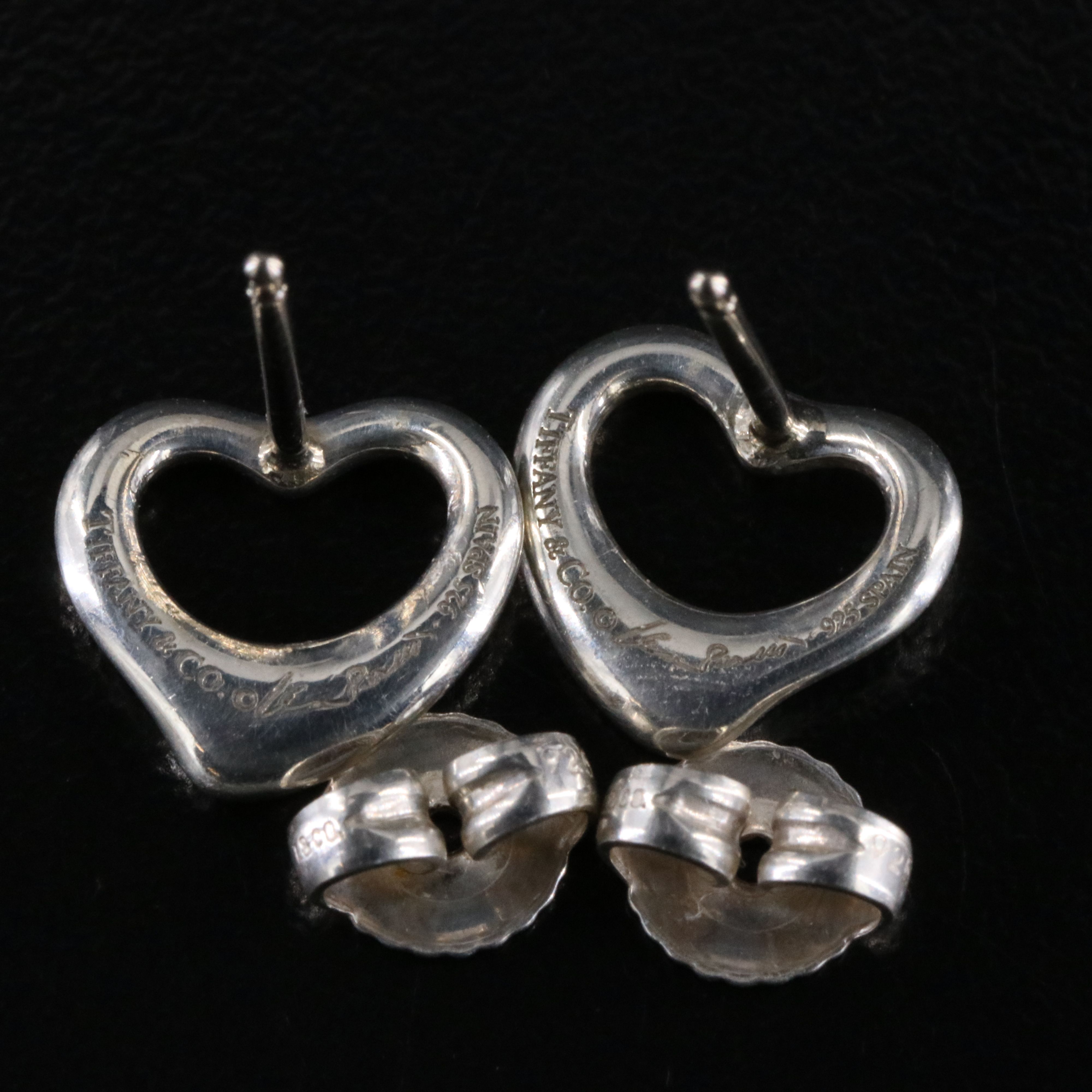 Elsa Peretti for Tiffany & Co. Open Heart Sterling Stud Earrings