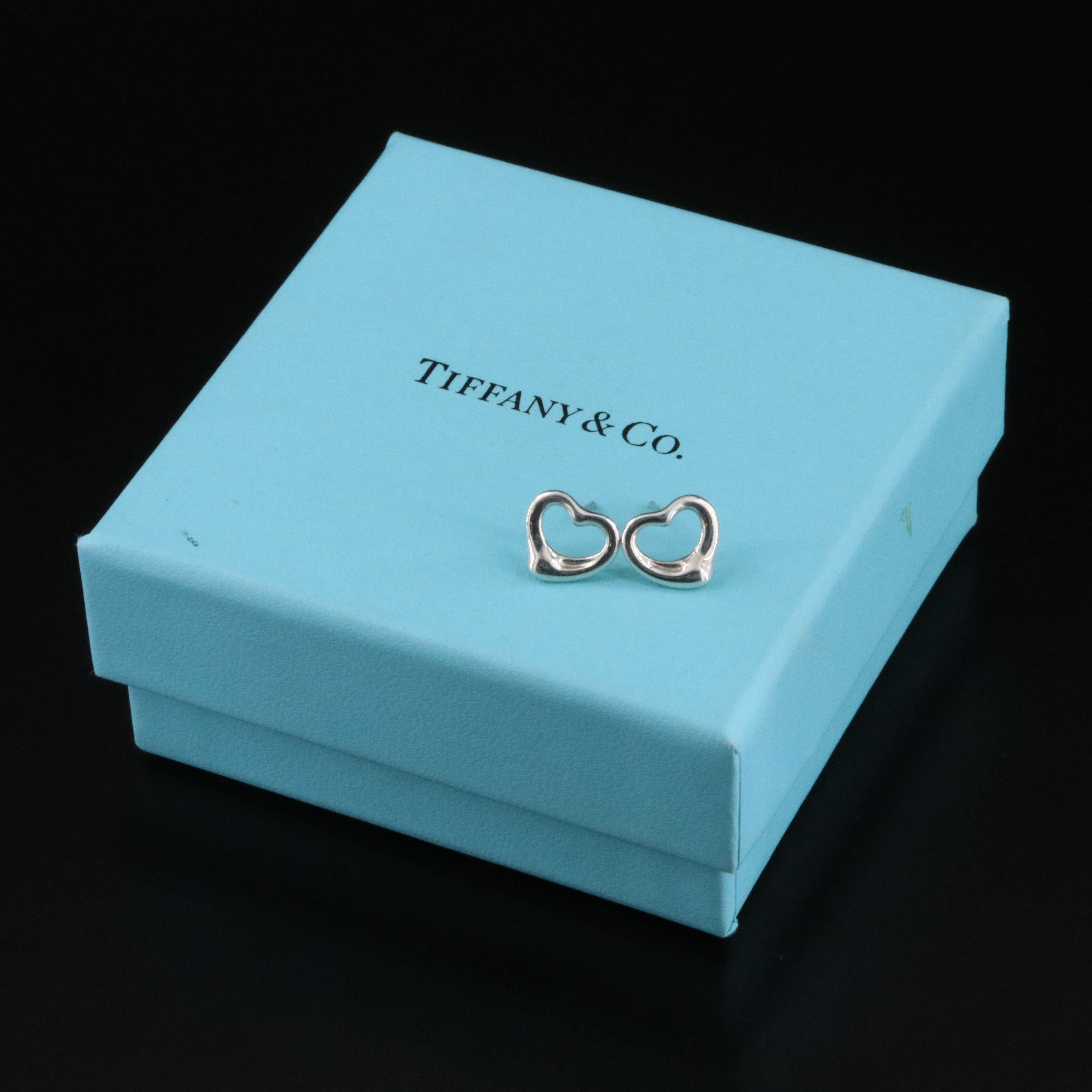 Elsa Peretti for Tiffany & Co. Open Heart Sterling Stud Earrings