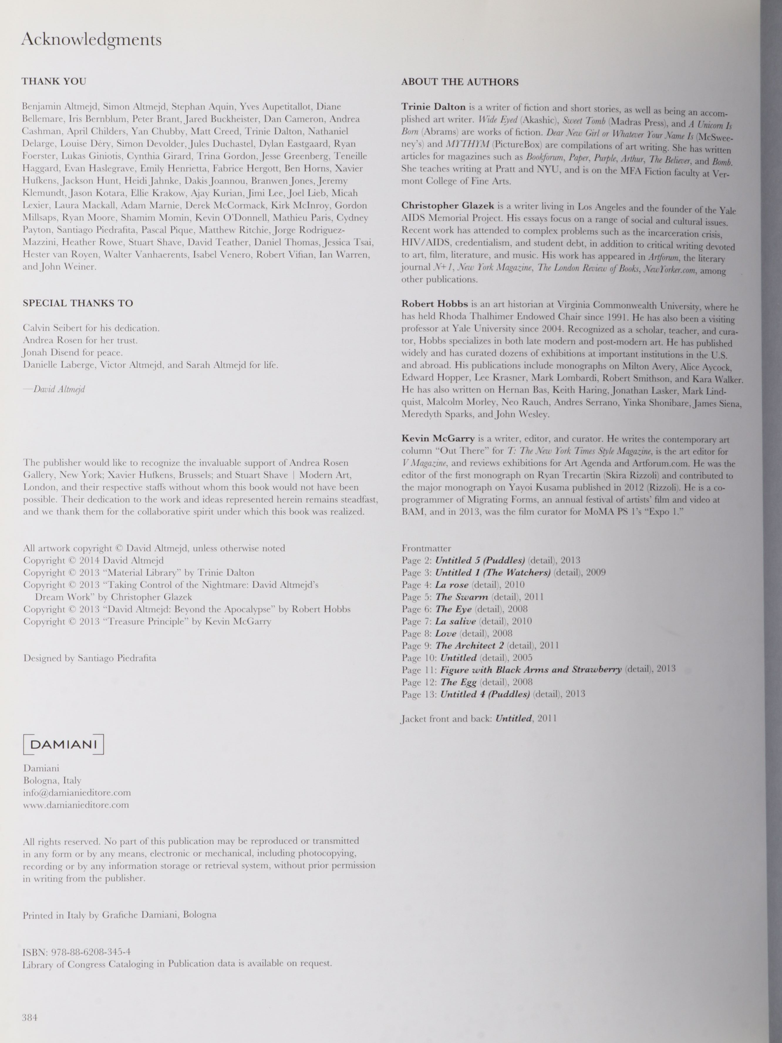 First Edition "David Altmejd" Edited by Isabel Venero, 2014