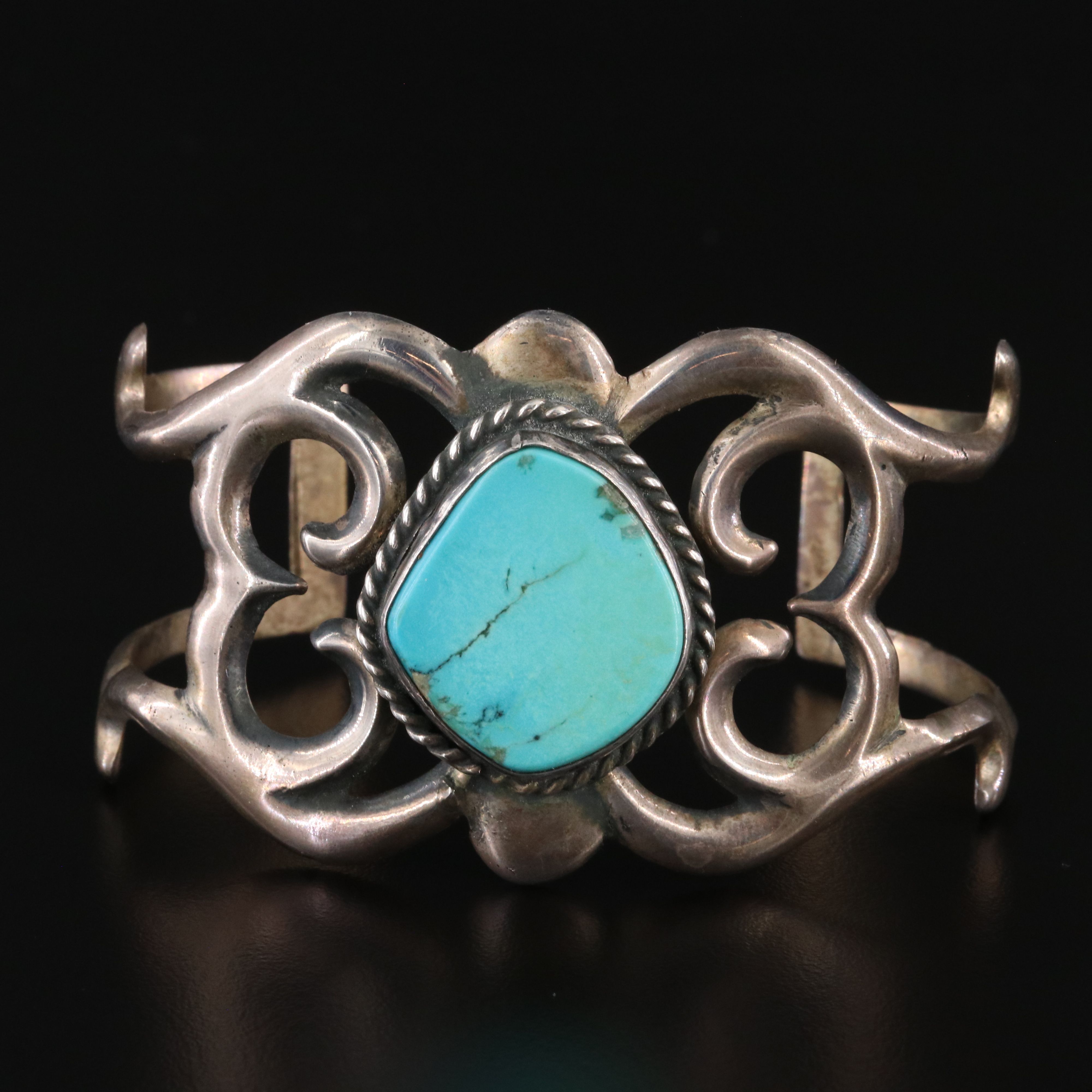 Southwestern Sterling Turquoise Cuff Bracelet