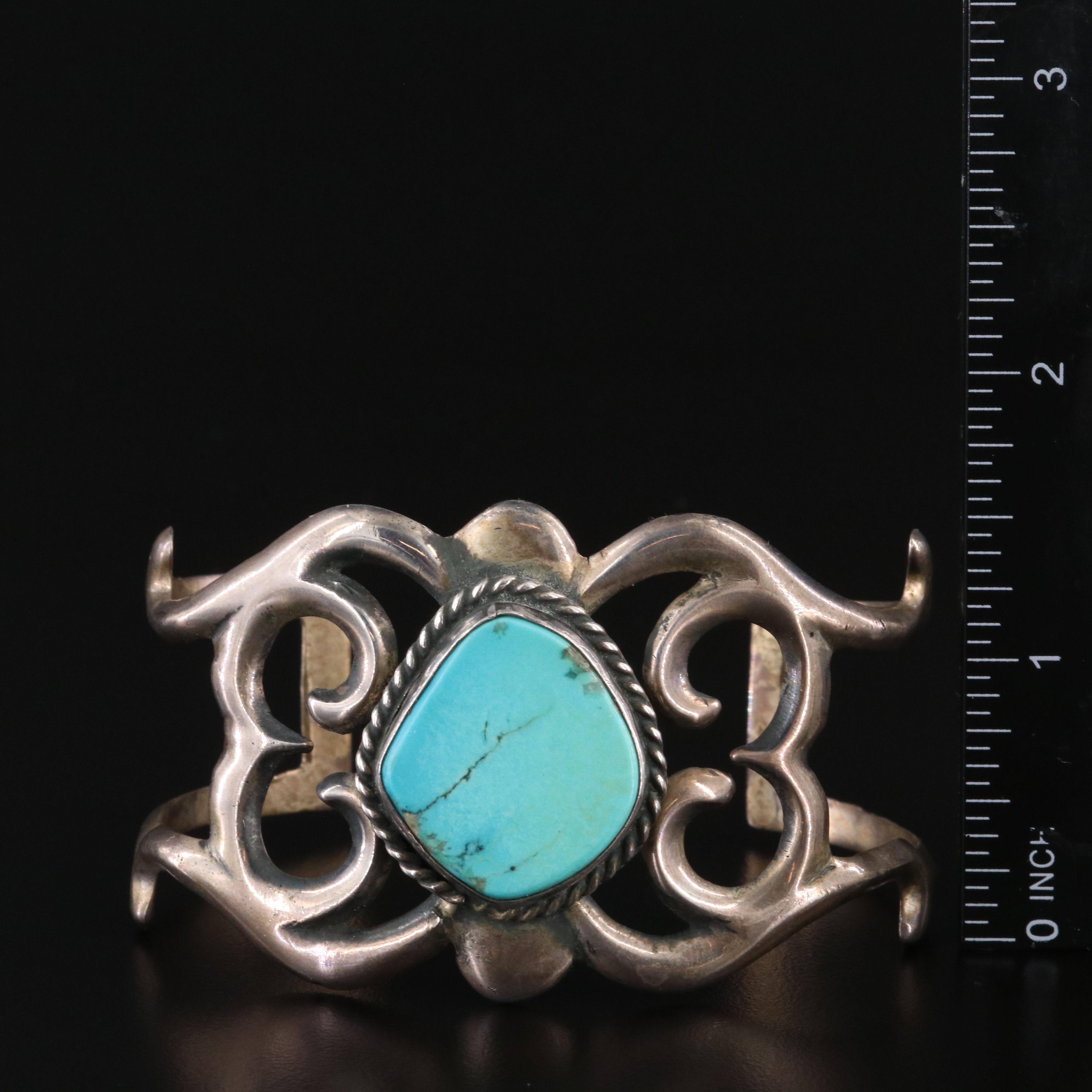 Southwestern Sterling Turquoise Cuff Bracelet