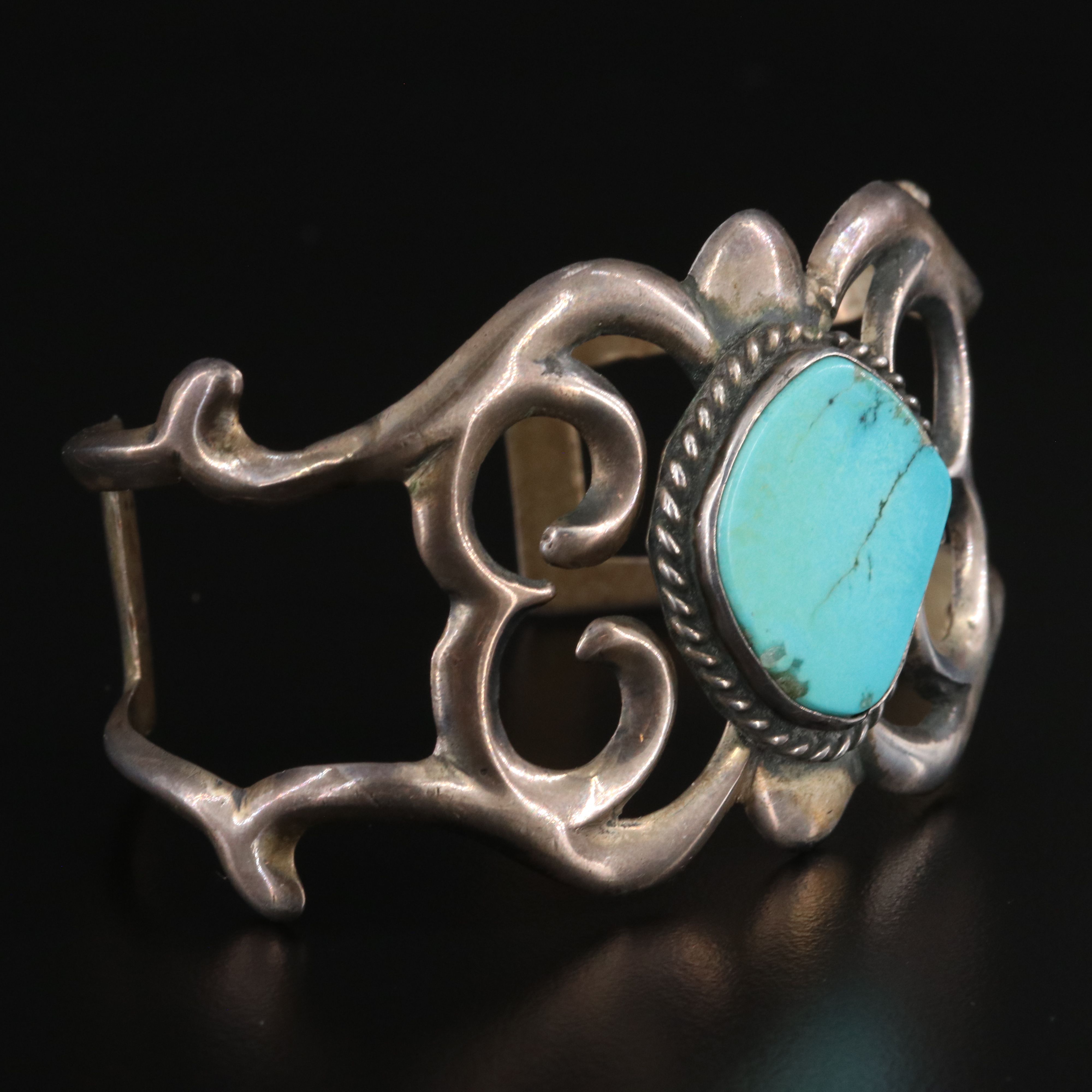 Southwestern Sterling Turquoise Cuff Bracelet