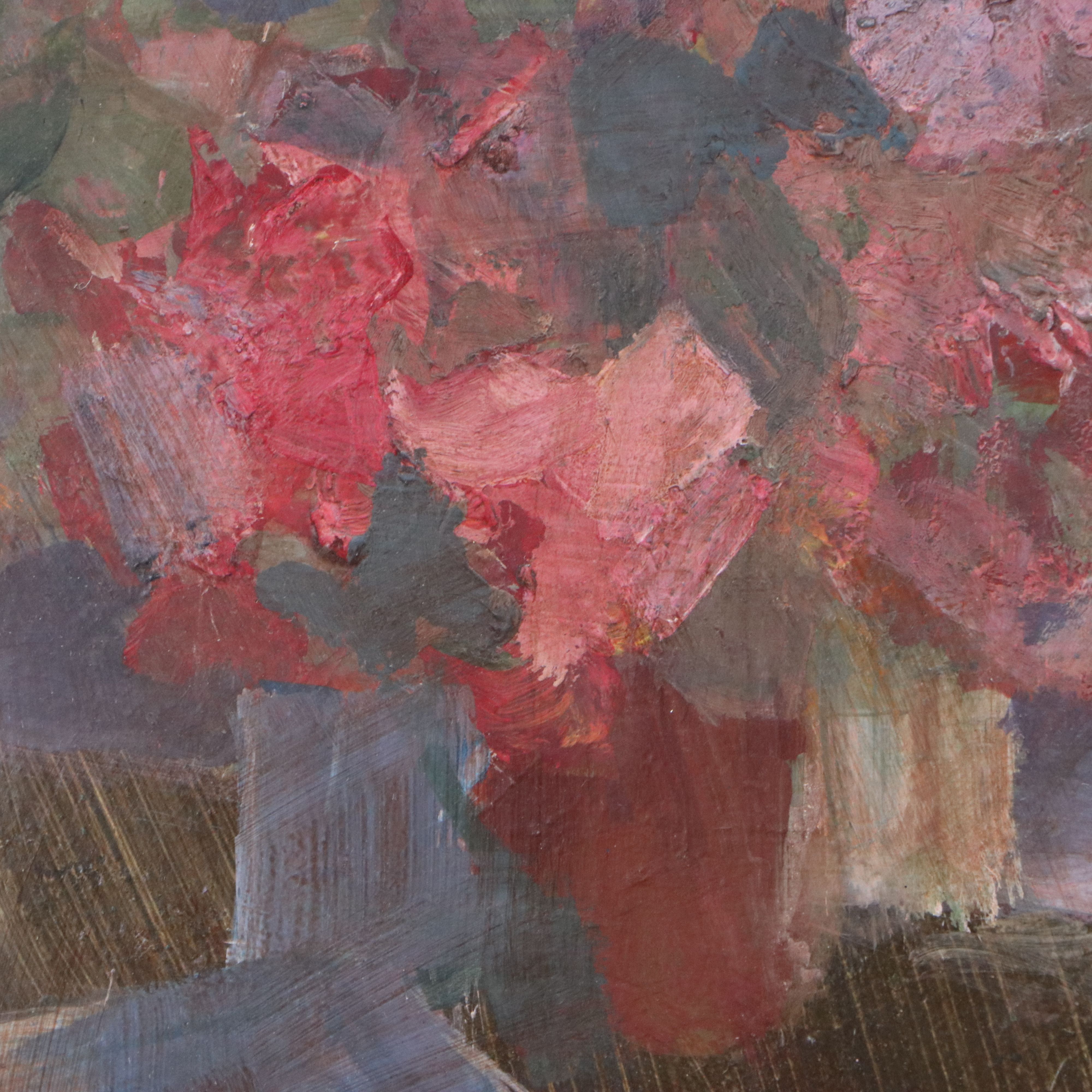 Cecilie Leuchtman Acrylic Painting "Old Man," Mid-20th Century