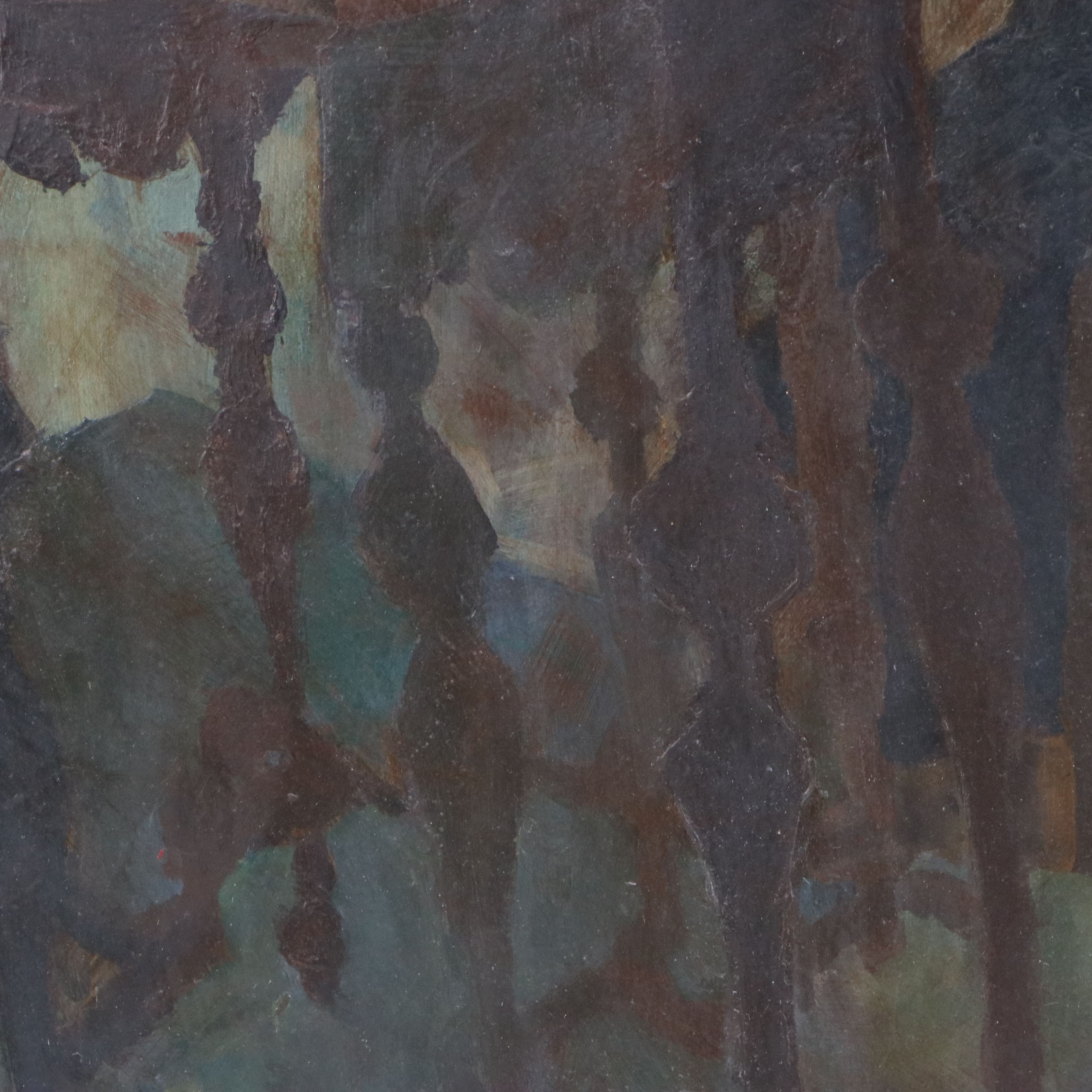 Cecilie Leuchtman Acrylic Painting "Old Man," Mid-20th Century