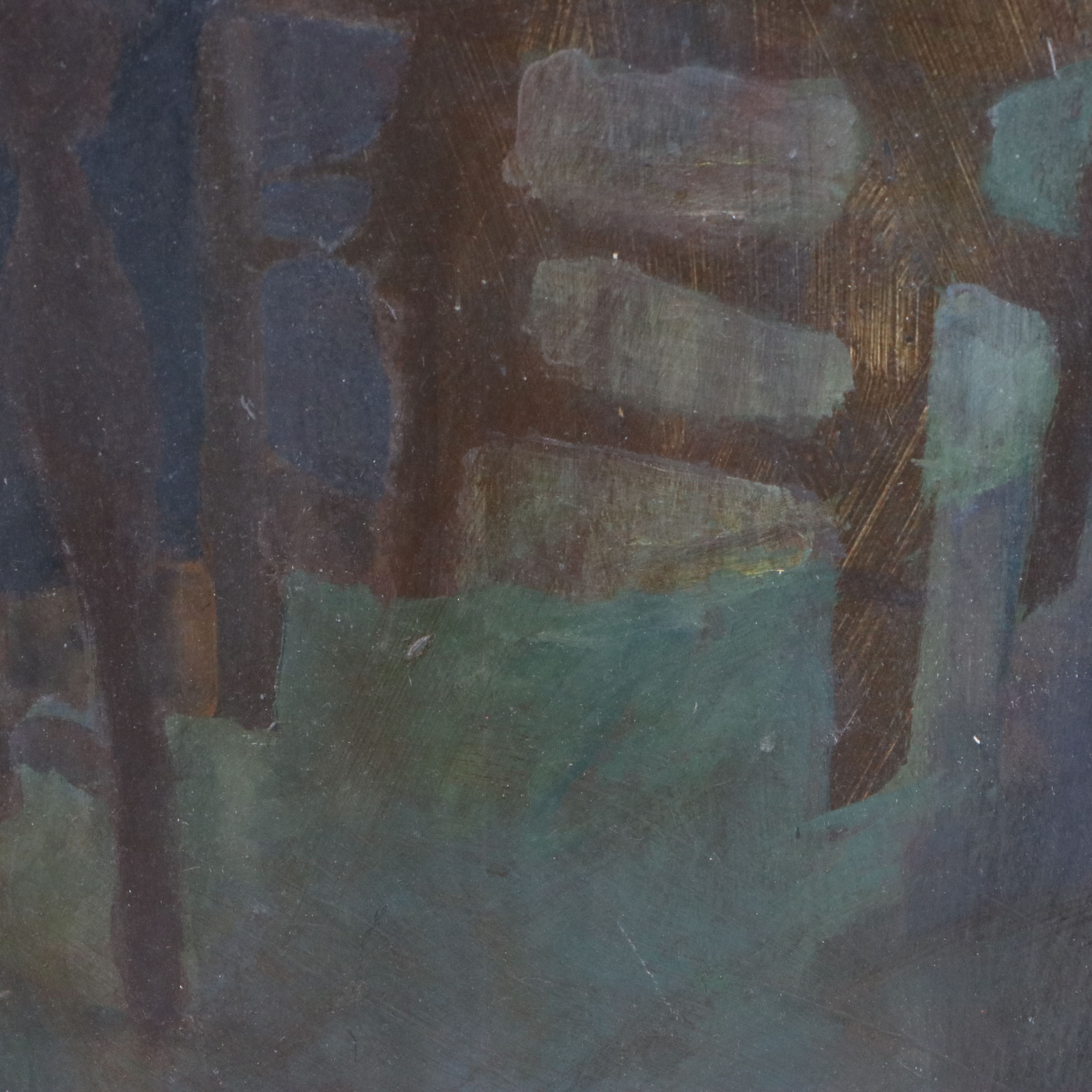 Cecilie Leuchtman Acrylic Painting "Old Man," Mid-20th Century