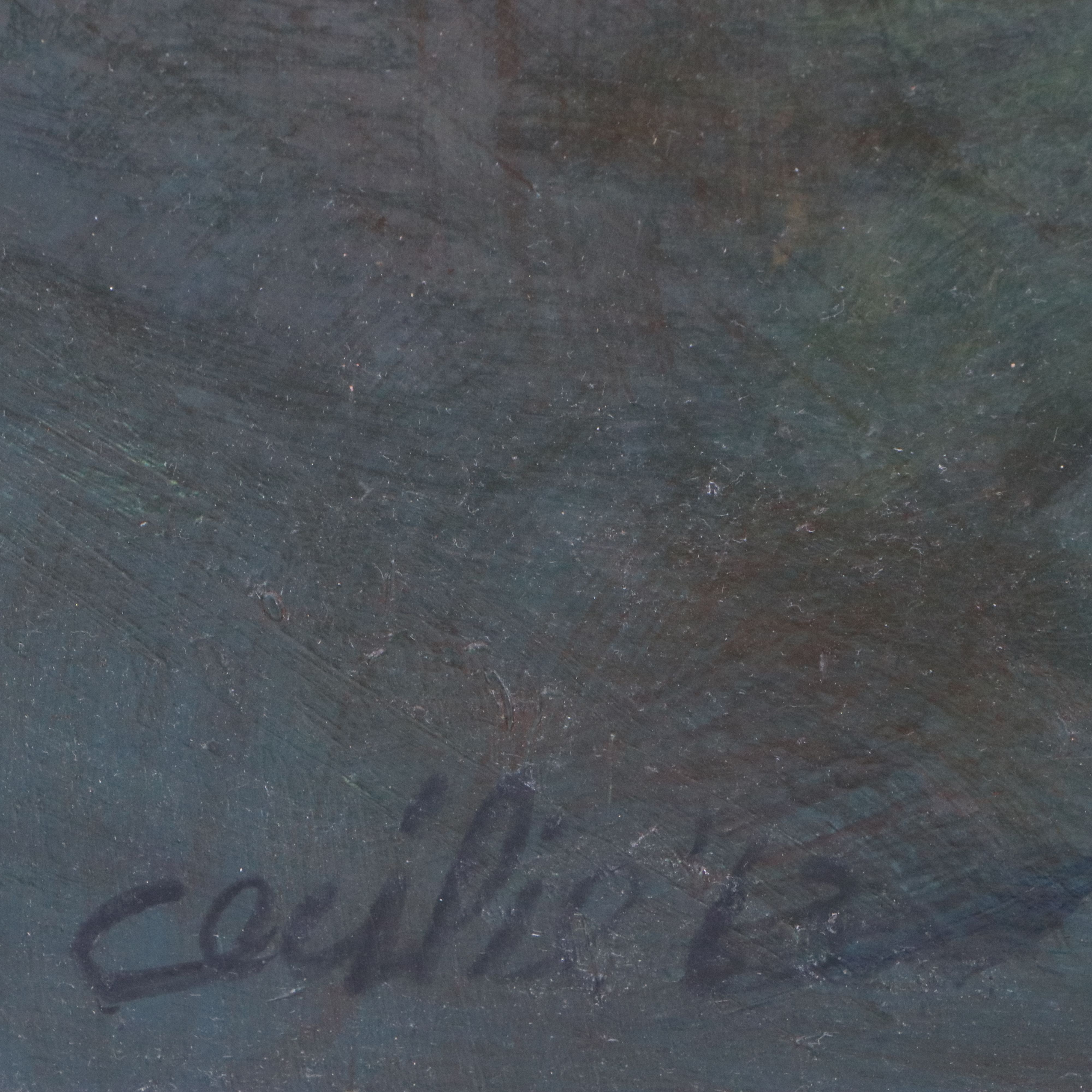 Cecilie Leuchtman Acrylic Painting "Old Man," Mid-20th Century