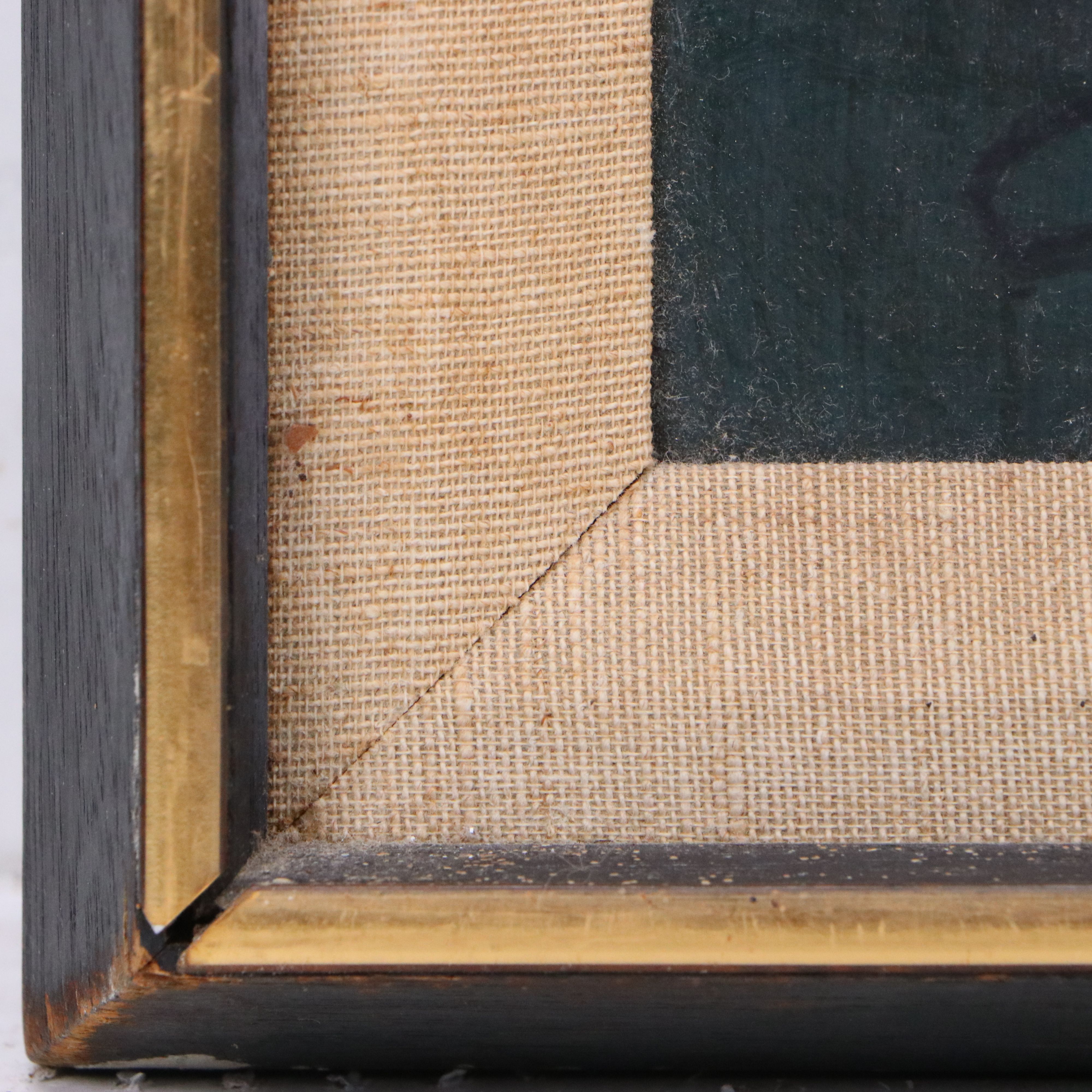 Cecilie Leuchtman Acrylic Painting "Old Man," Mid-20th Century