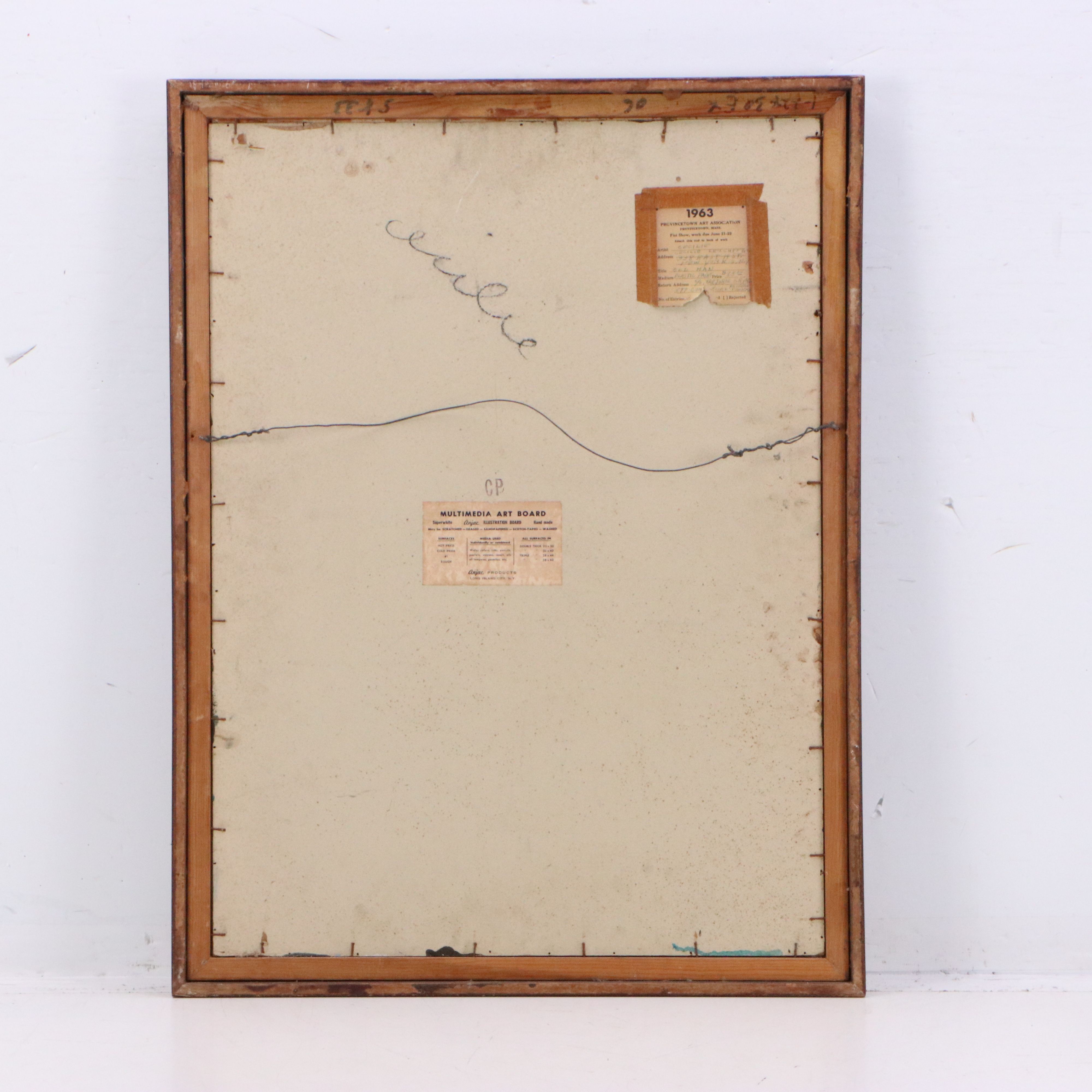 Cecilie Leuchtman Acrylic Painting "Old Man," Mid-20th Century