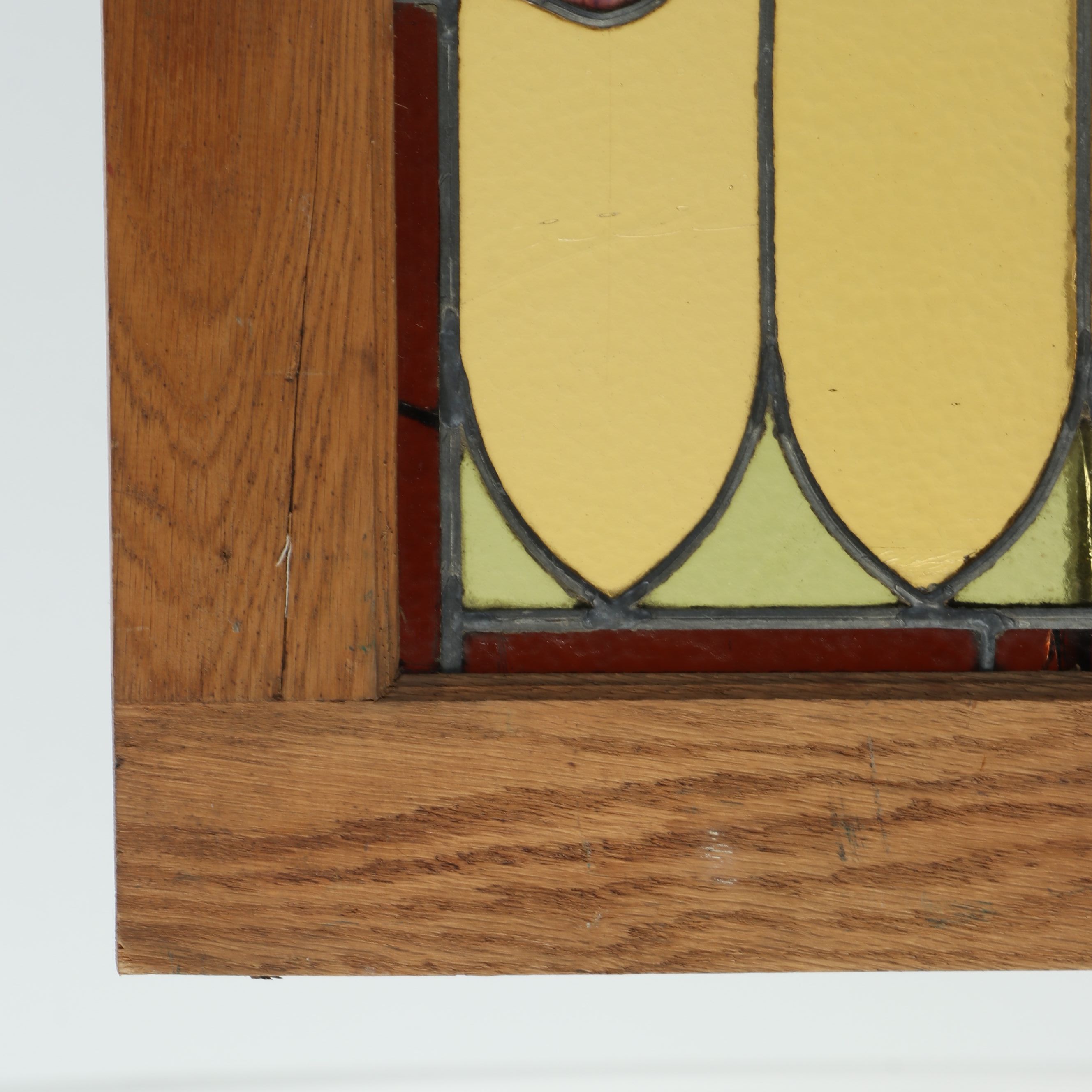 Shield Pattern Stained Glass Window Panel