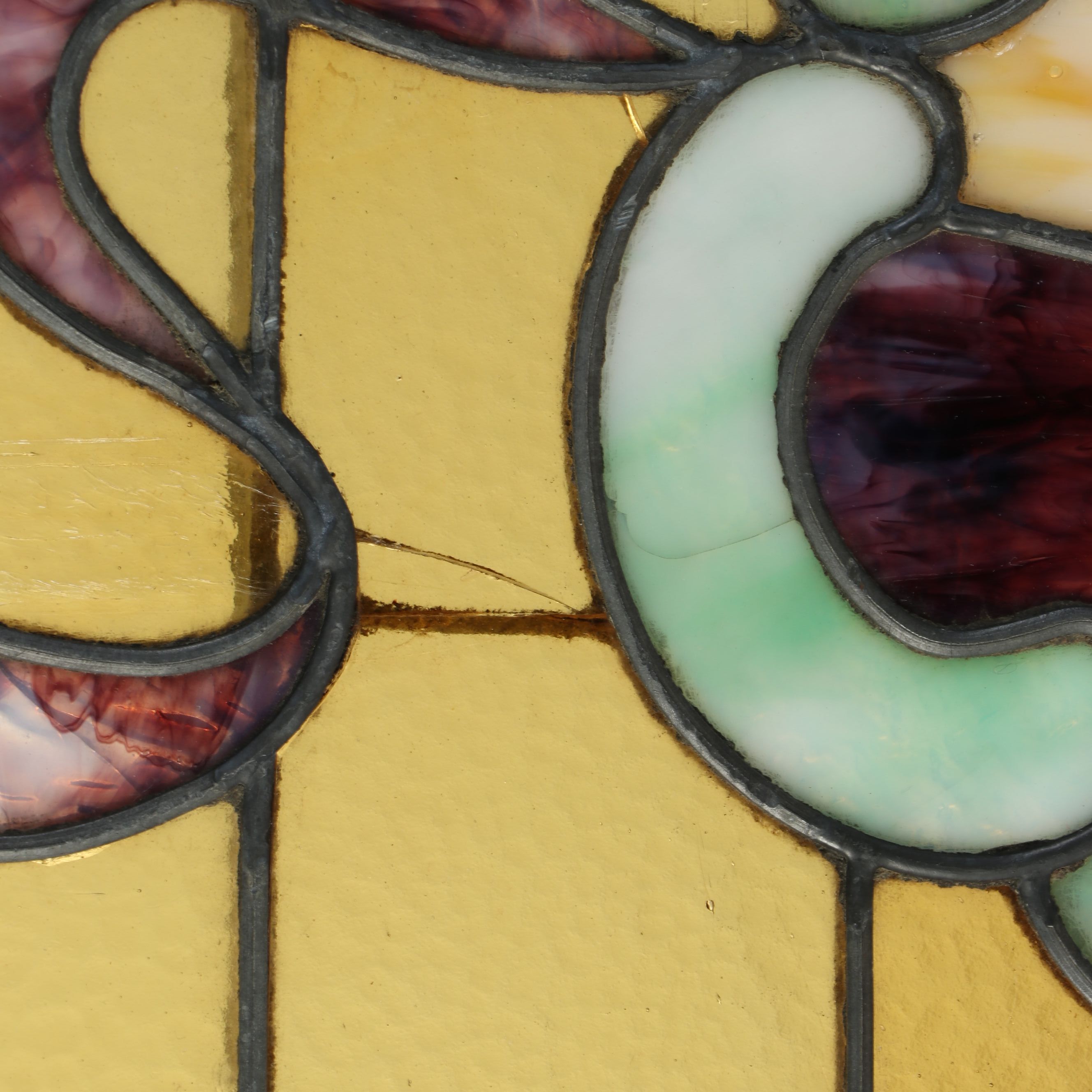 Shield Pattern Stained Glass Window Panel