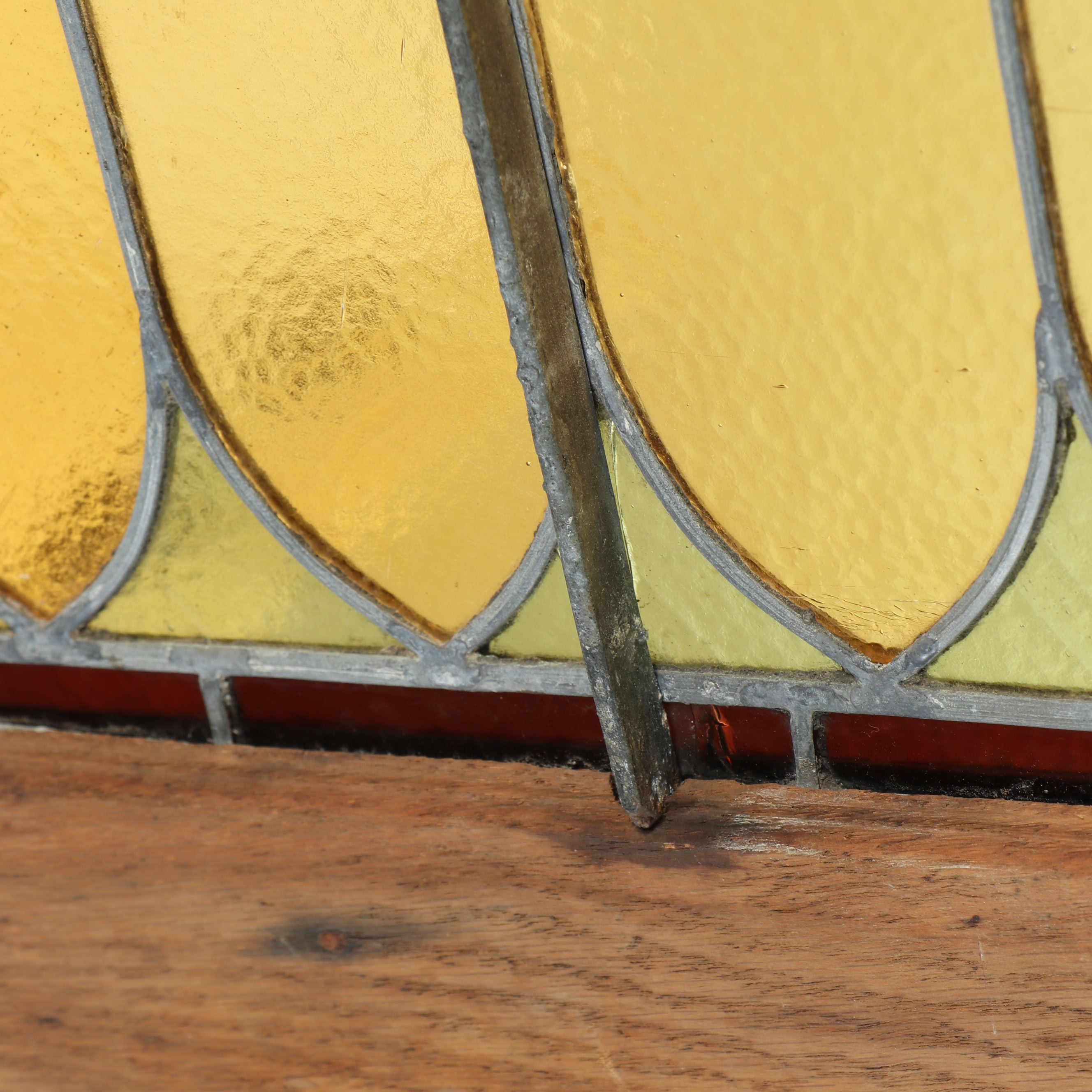 Shield Pattern Stained Glass Window Panel