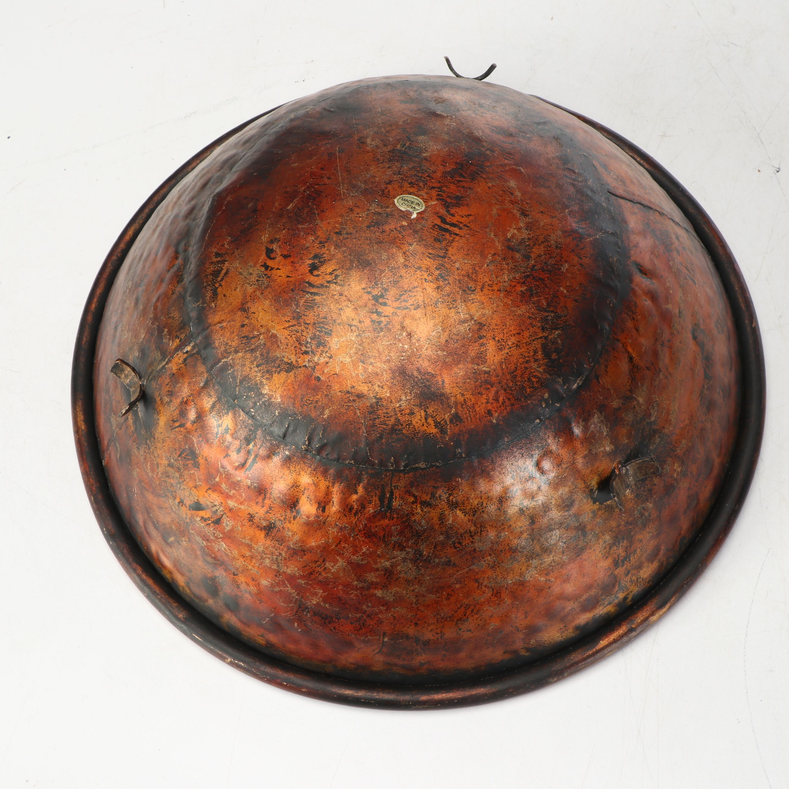 Hammered Metal Planter with Scrolled Base