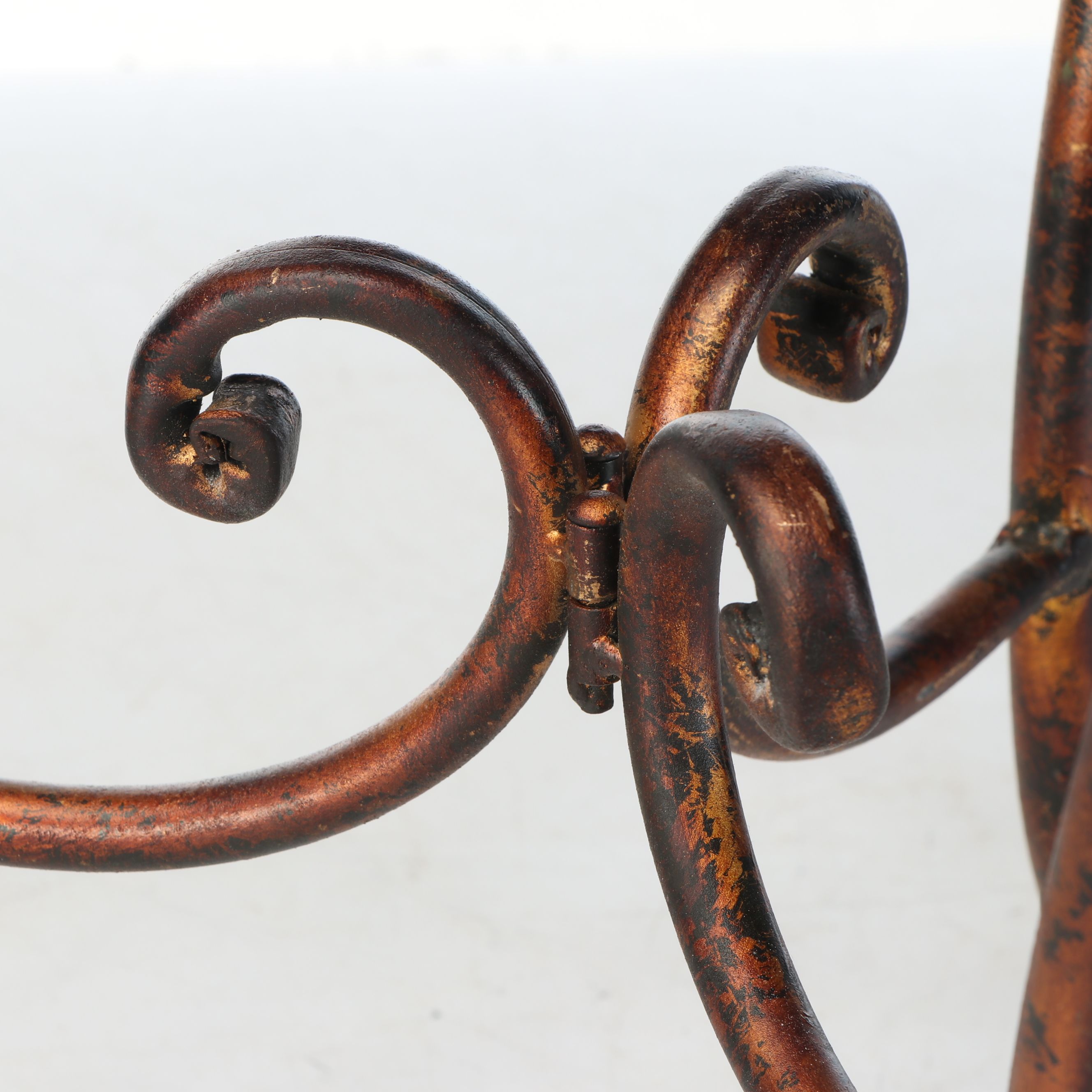 Hammered Metal Planter with Scrolled Base