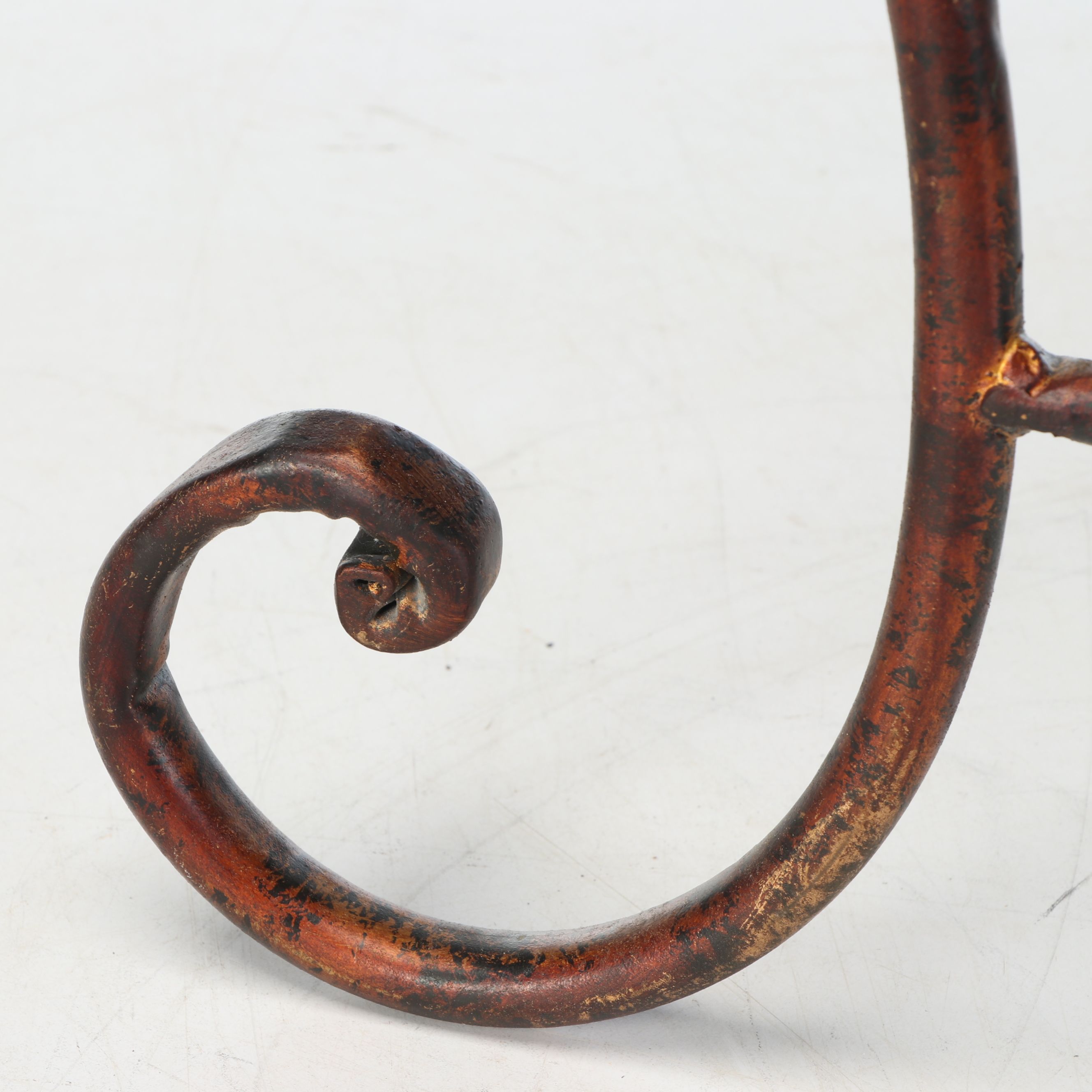 Hammered Metal Planter with Scrolled Base