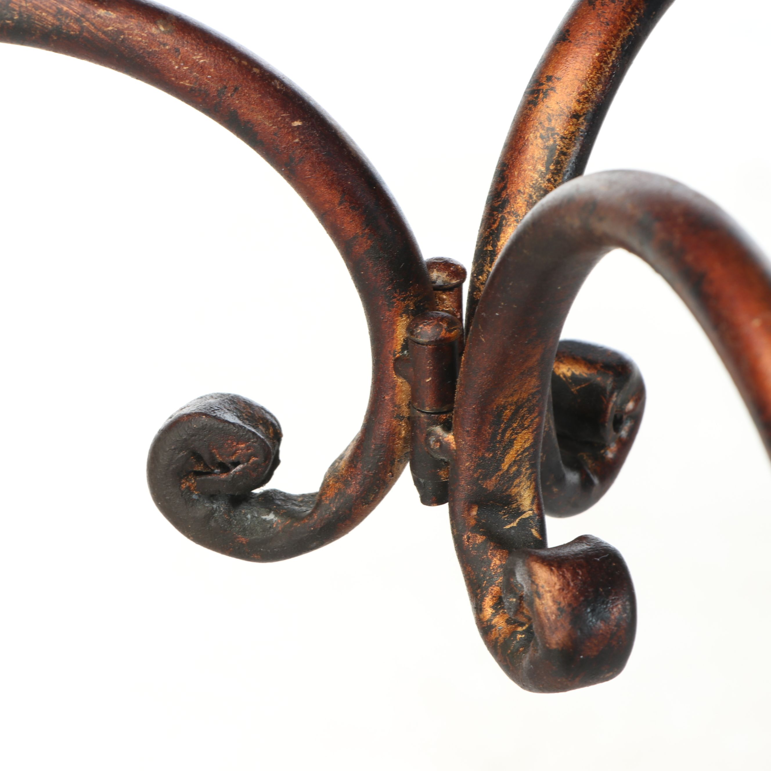 Hammered Metal Planter with Scrolled Base