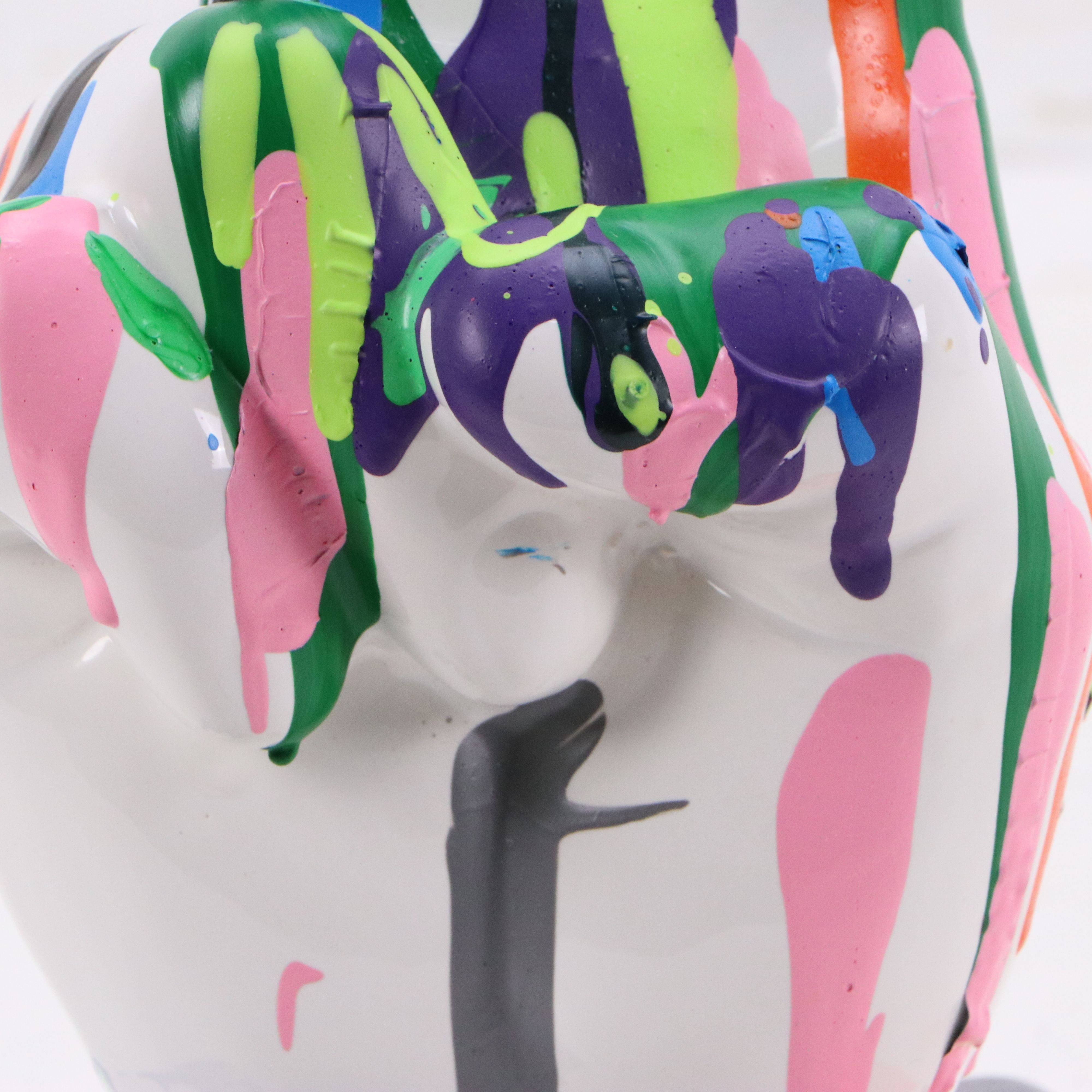 Pair of Ceramic Graffiti Peace Hand Sculpture, 21st Century